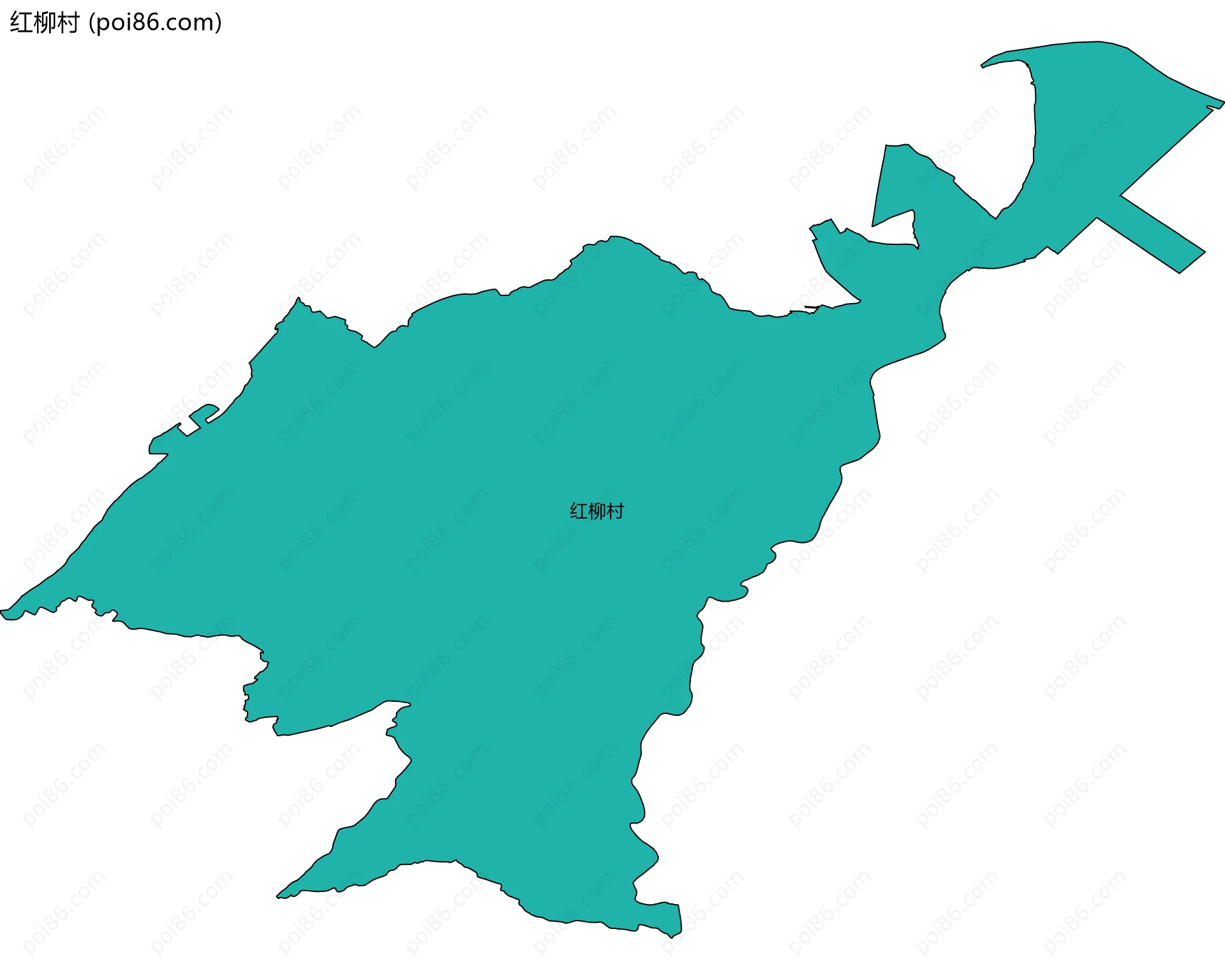 红柳村边界地图