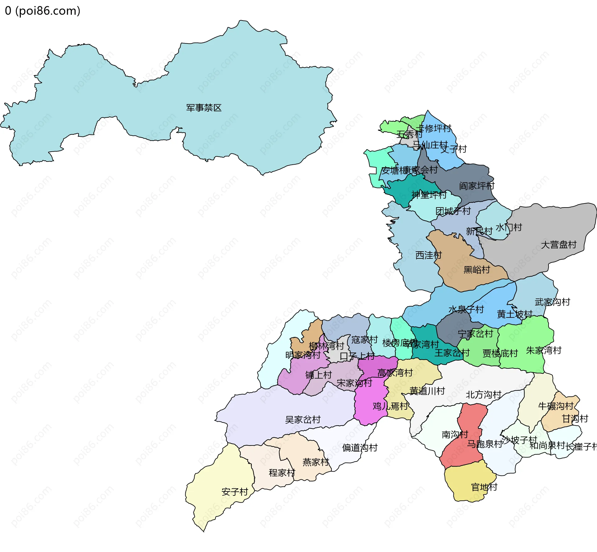 0边界地图(五级行政区划)