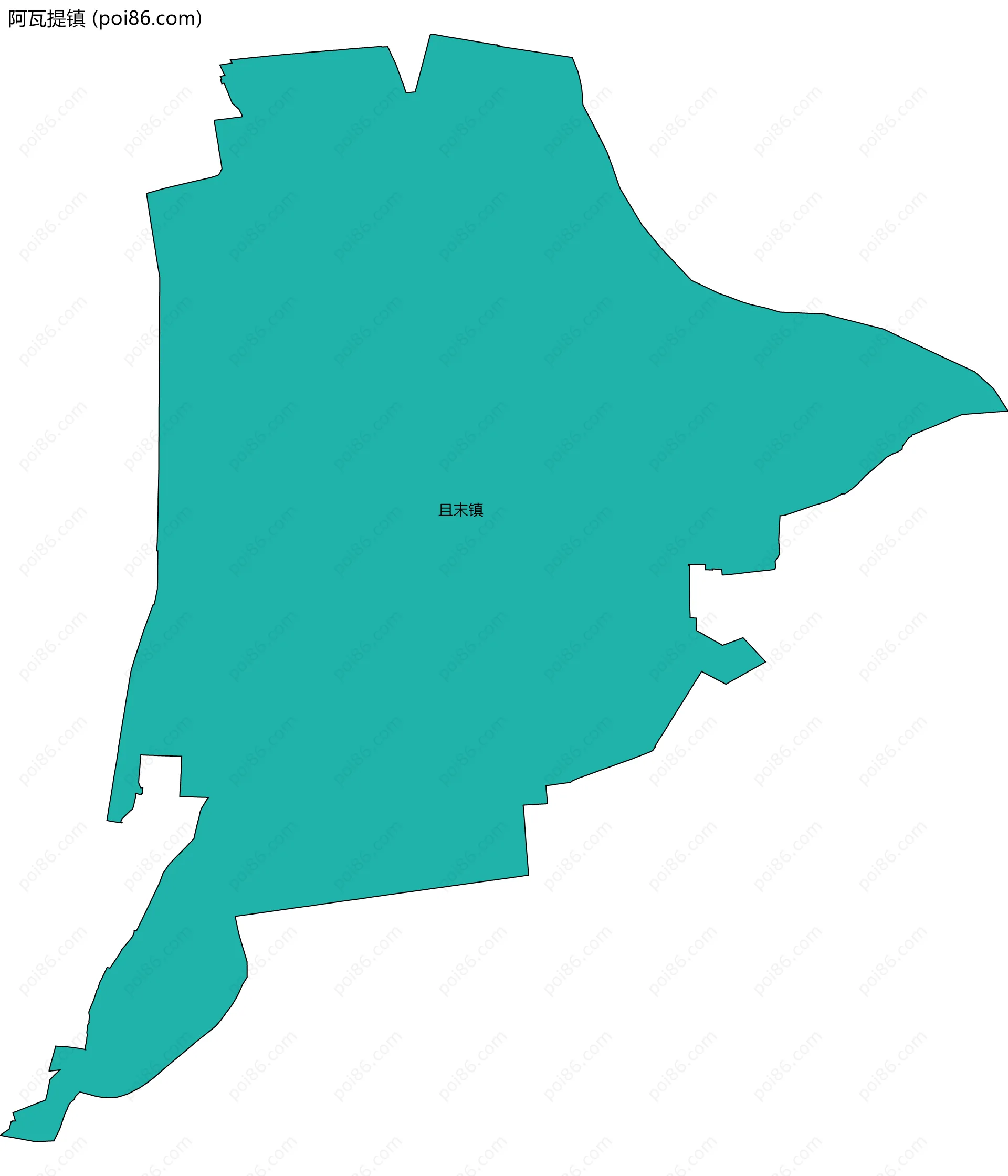 阿瓦提镇边界地图(五级行政区划)