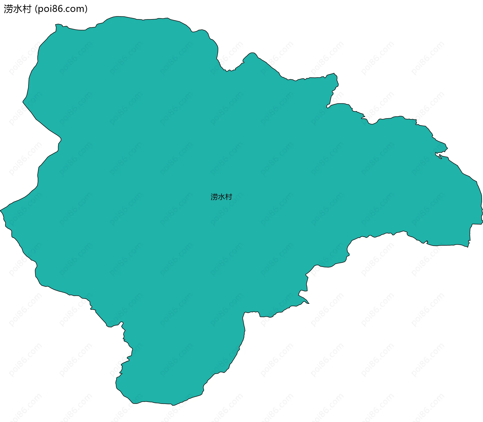 涝水村边界地图