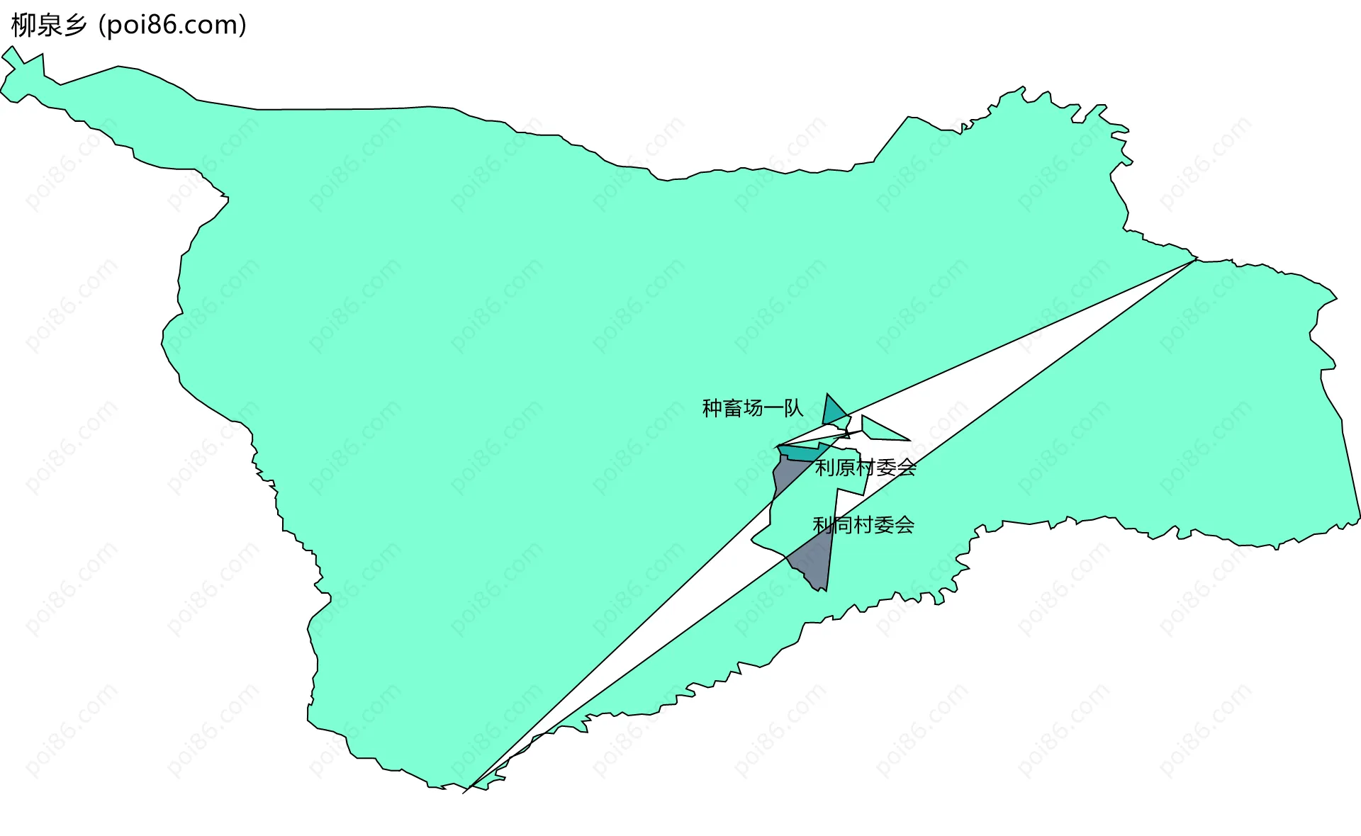 柳泉乡边界地图(五级行政区划)