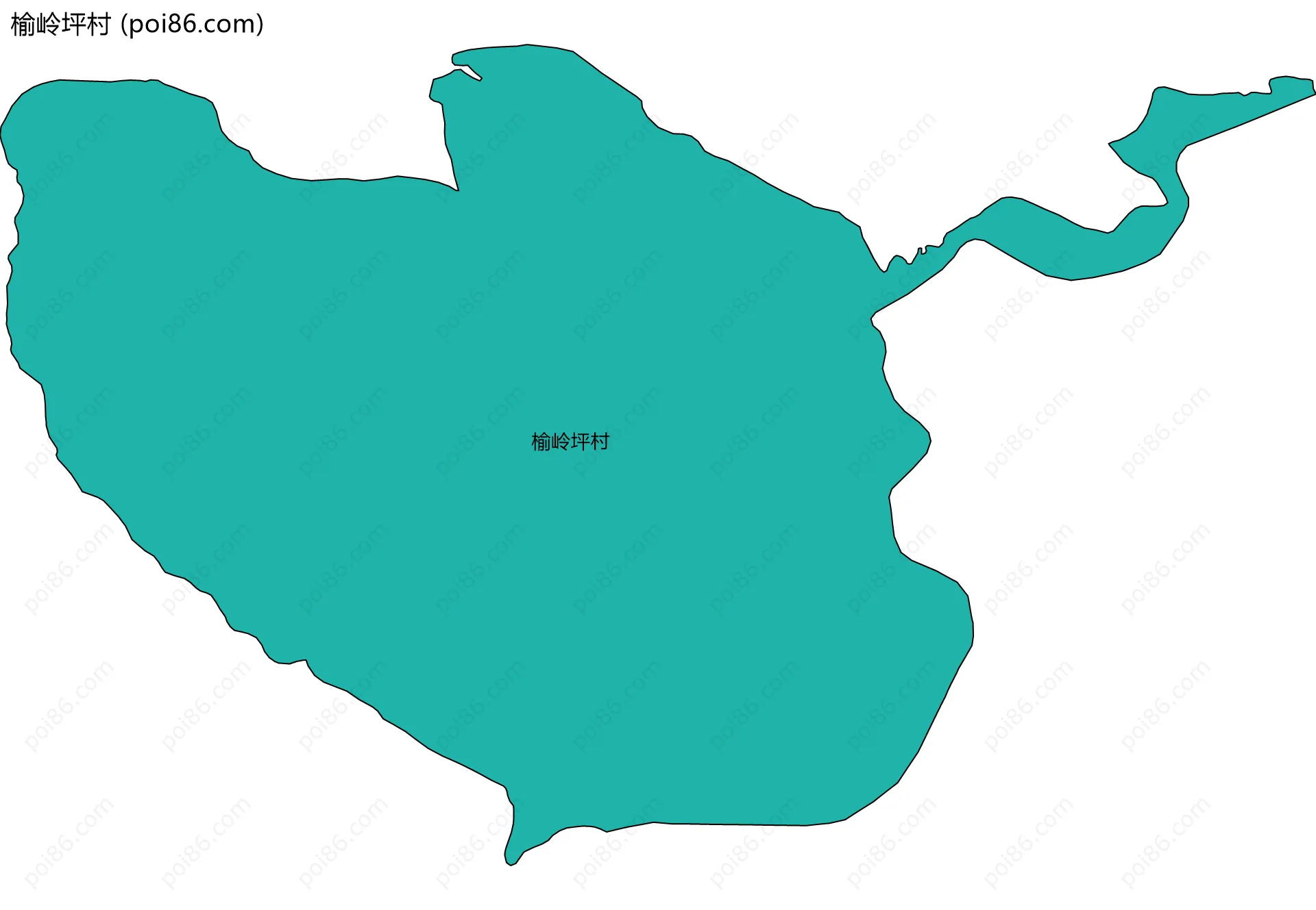 榆岭坪村边界地图