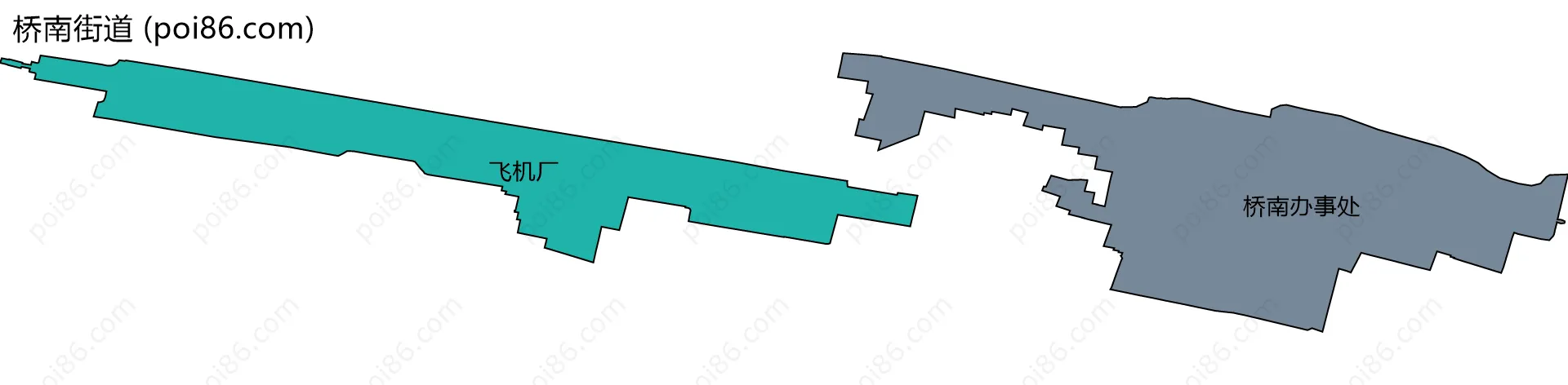 桥南街道边界地图(五级行政区划)