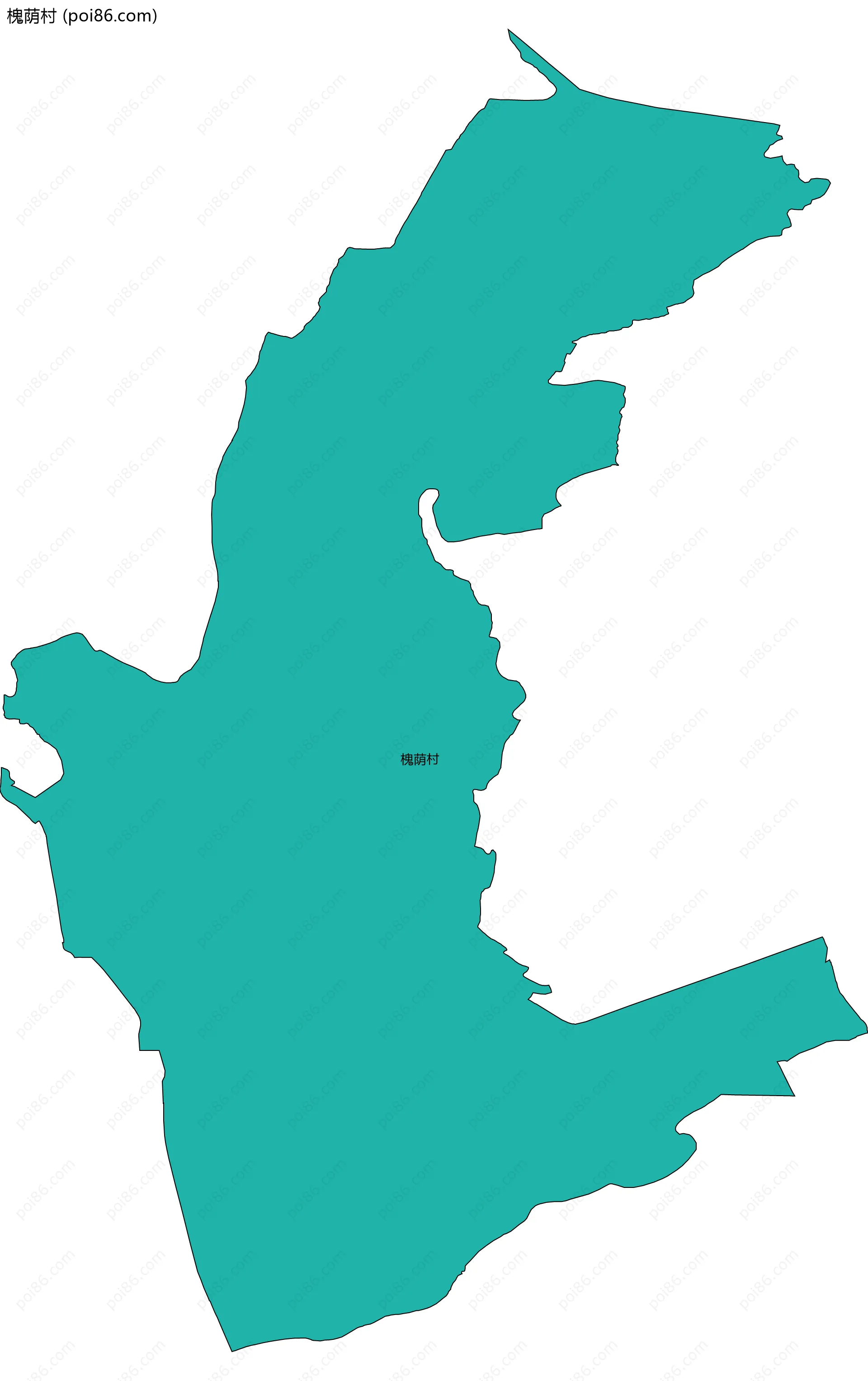 槐荫村边界地图