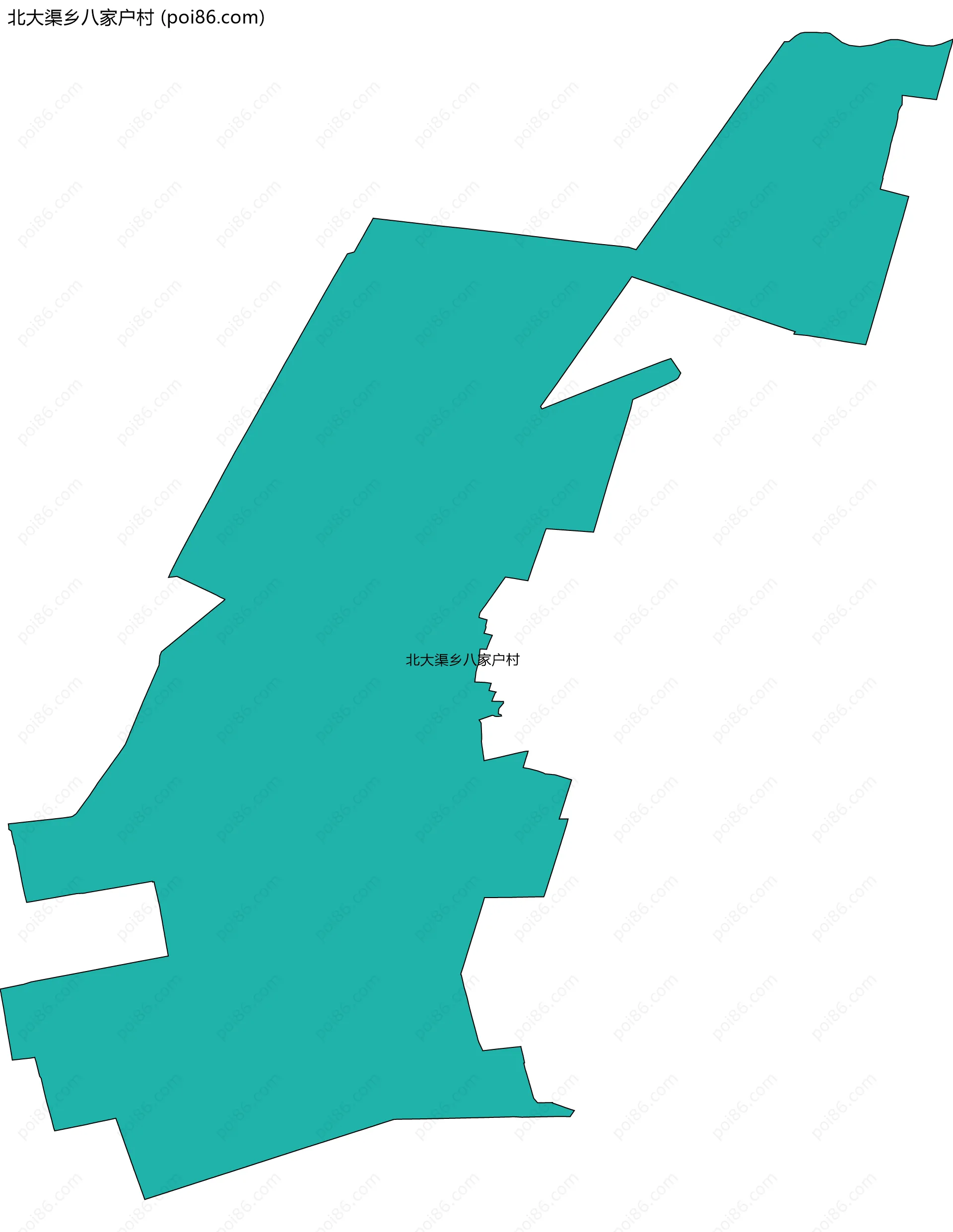 北大渠乡八家户村边界地图