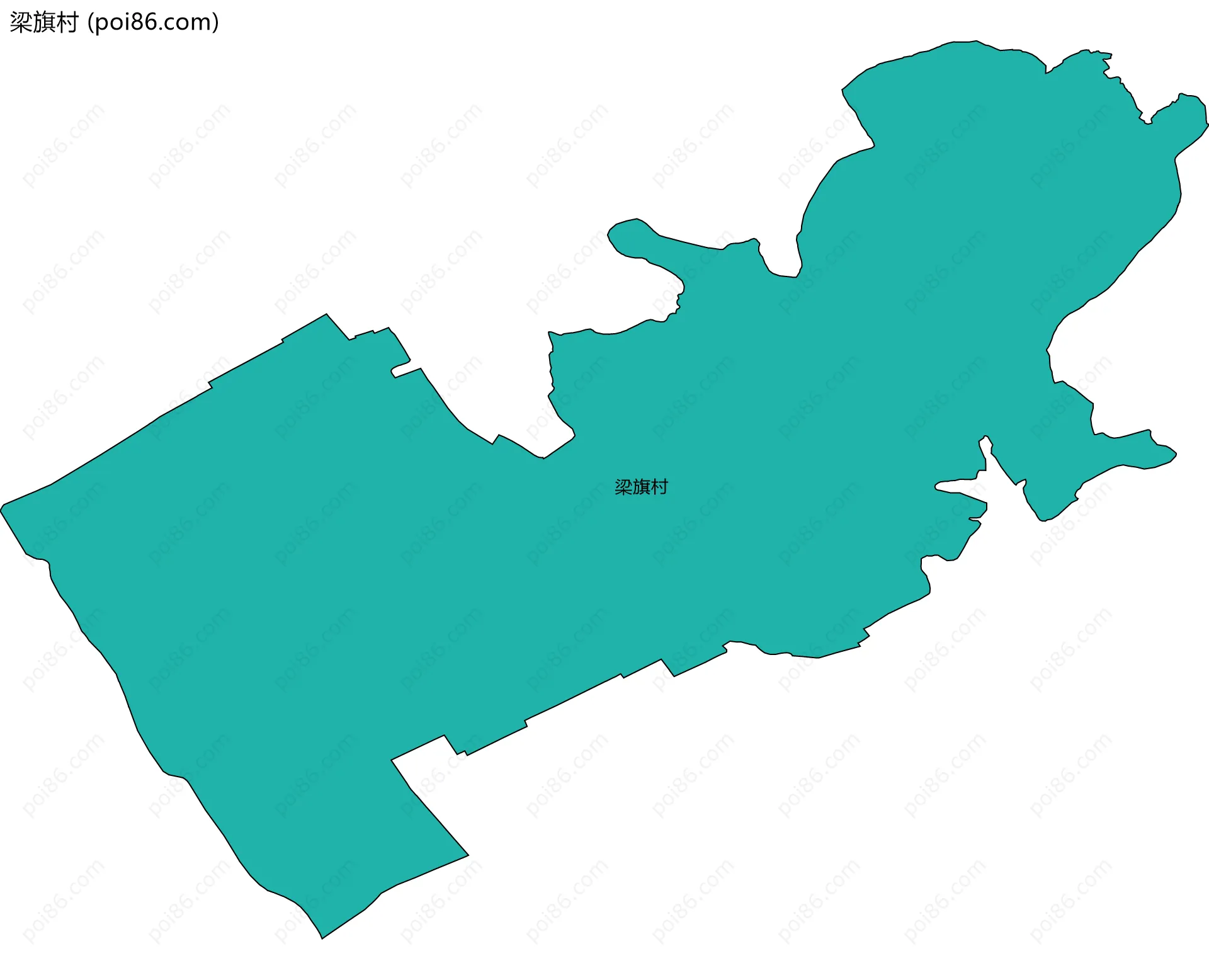 梁旗村边界地图