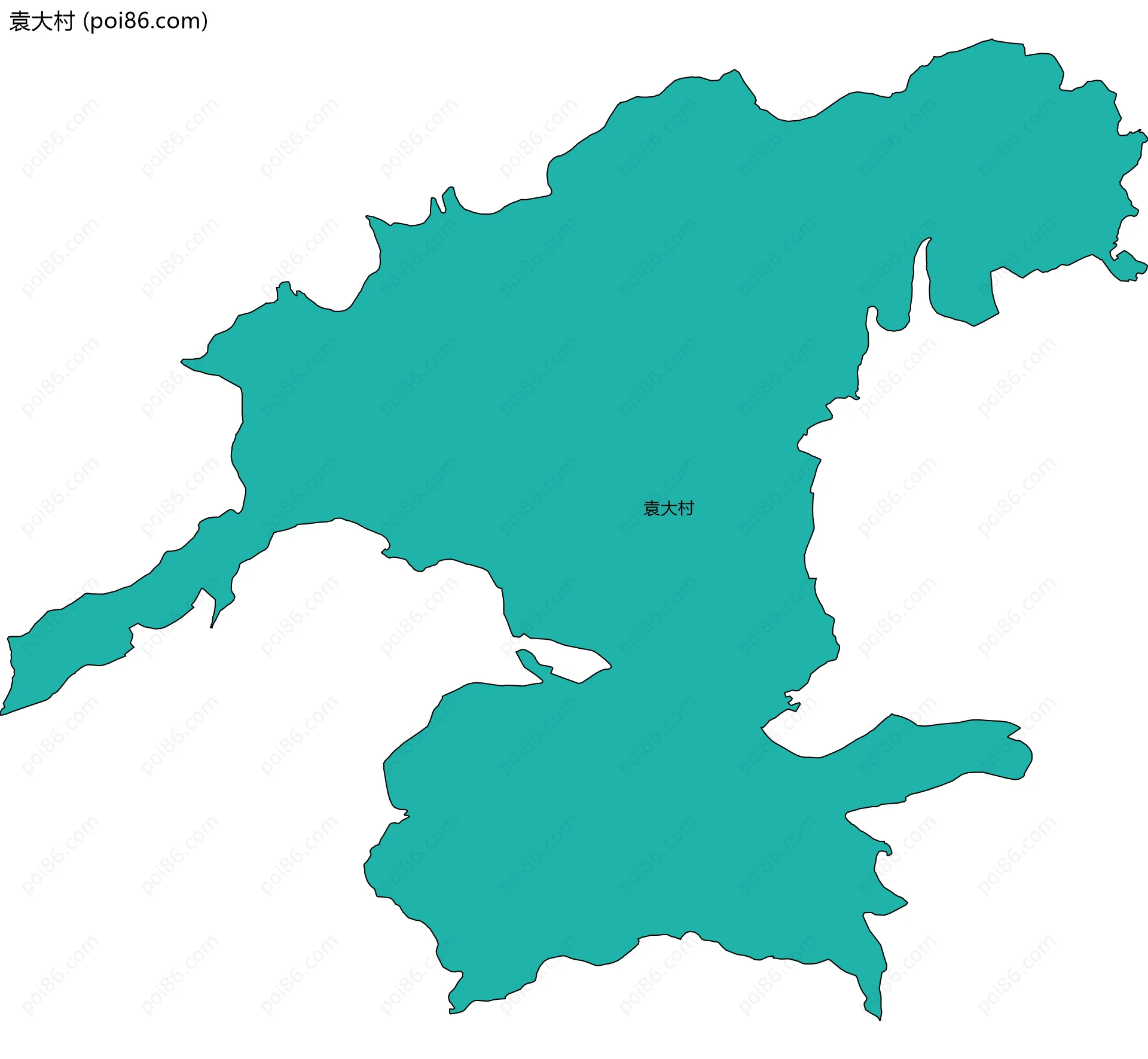 袁大村边界地图