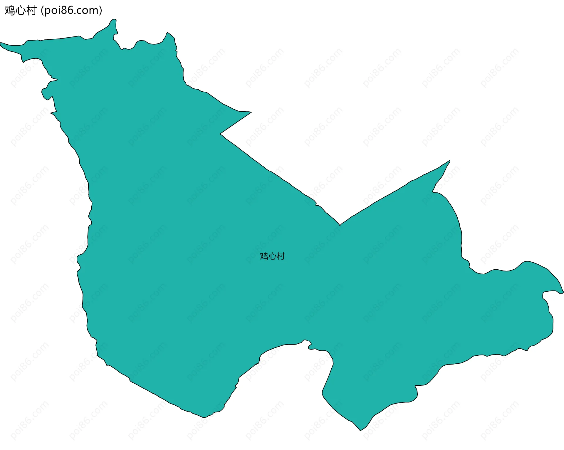 鸡心村边界地图