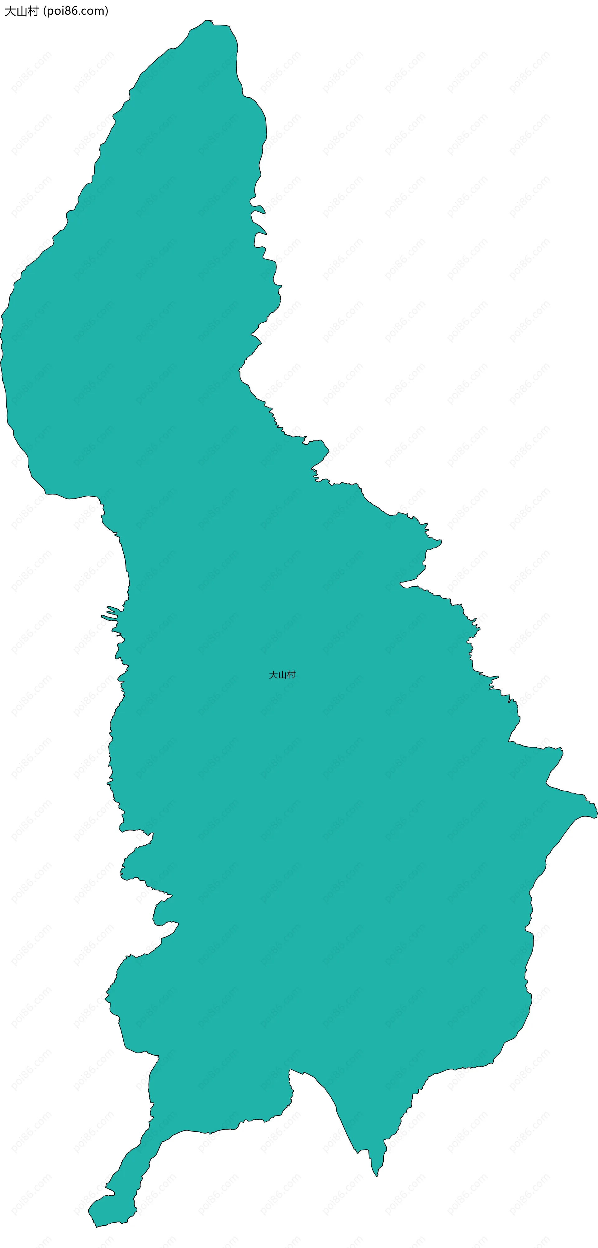 大山村边界地图