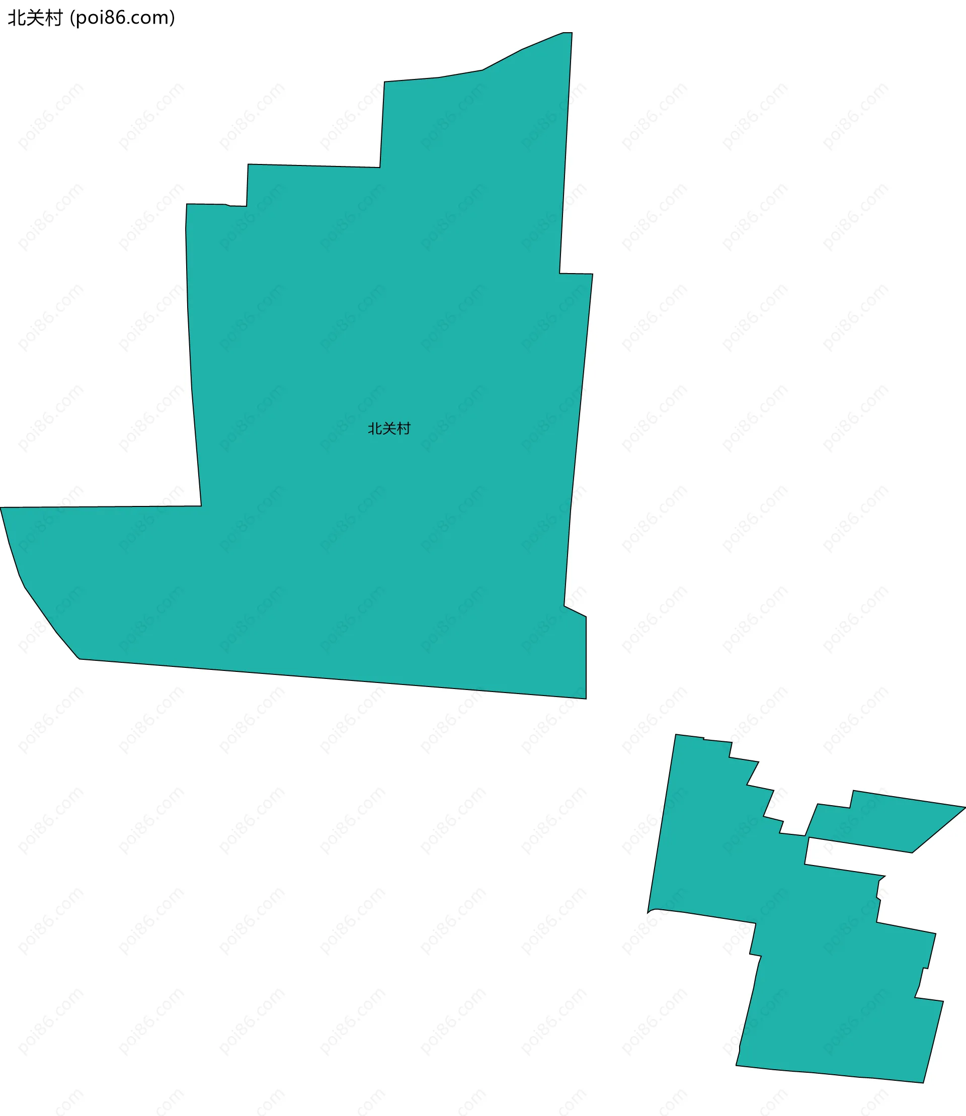 北关村边界地图