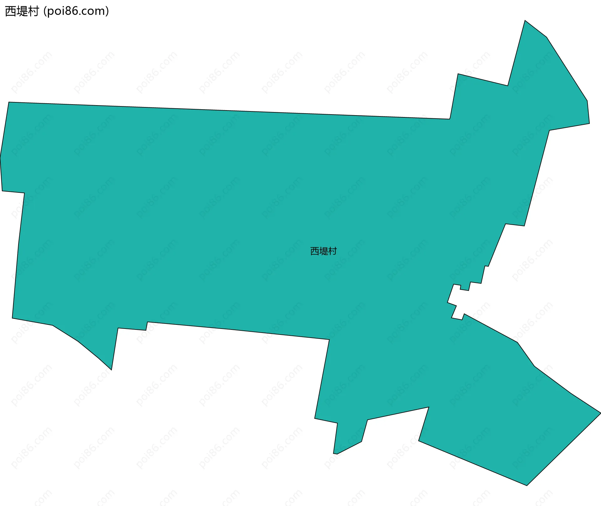 西堤村边界地图