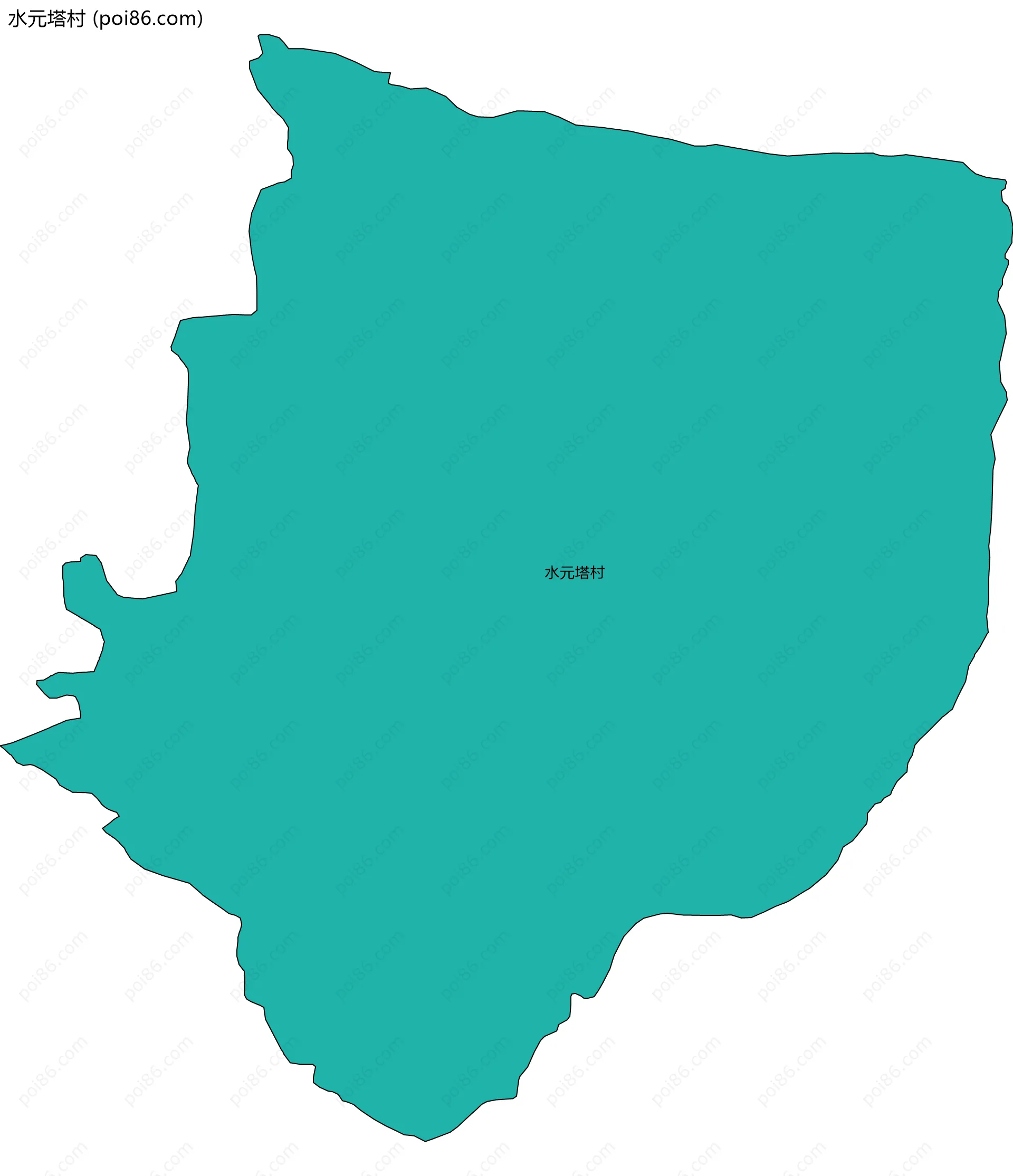 水元塔村边界地图