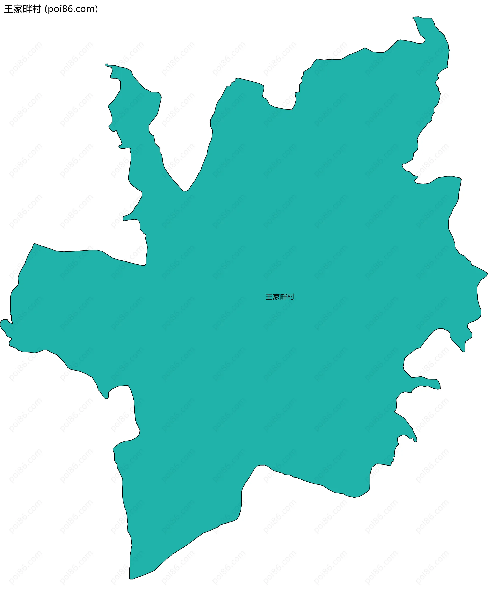 王家畔村边界地图