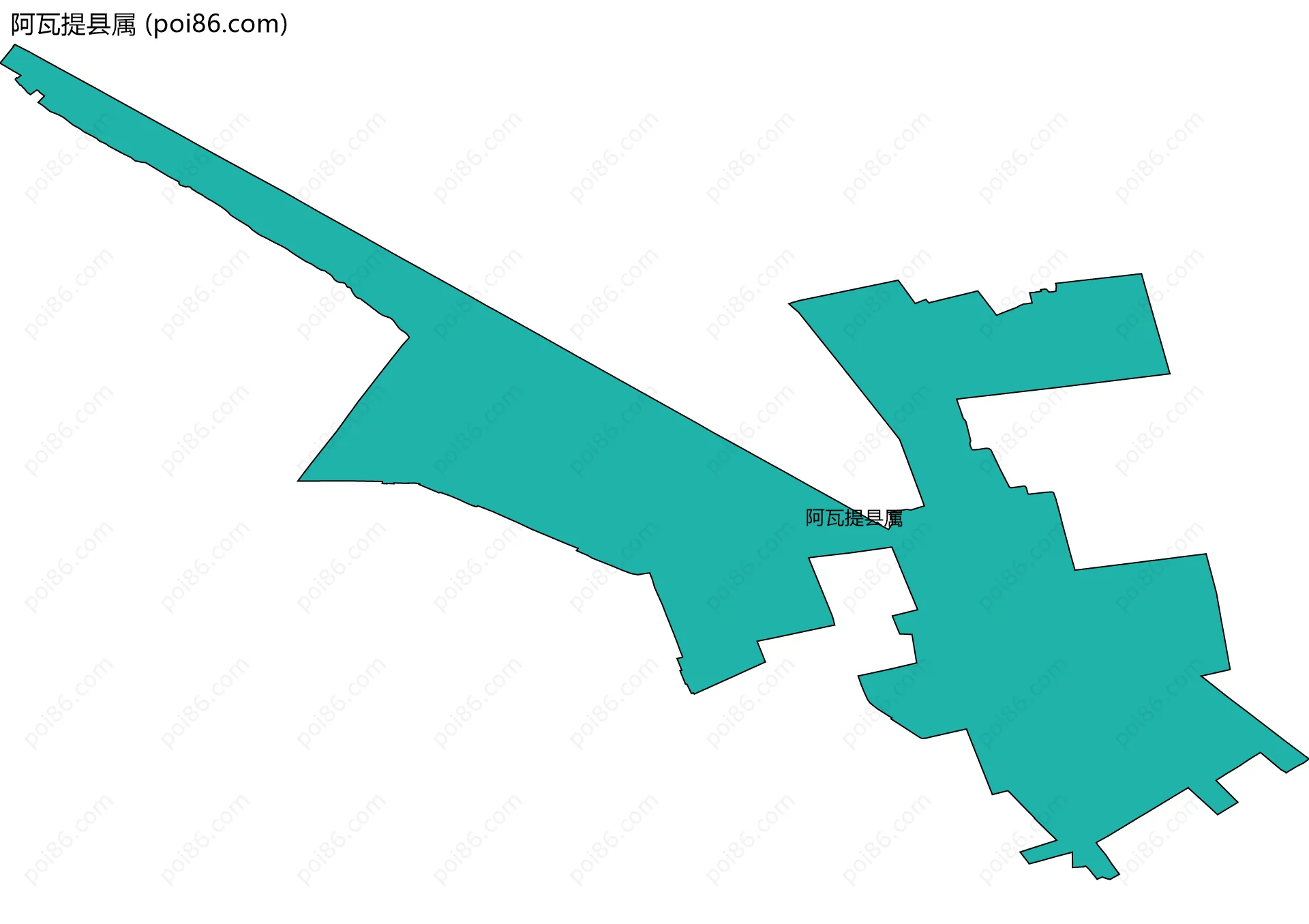 阿瓦提县属边界地图