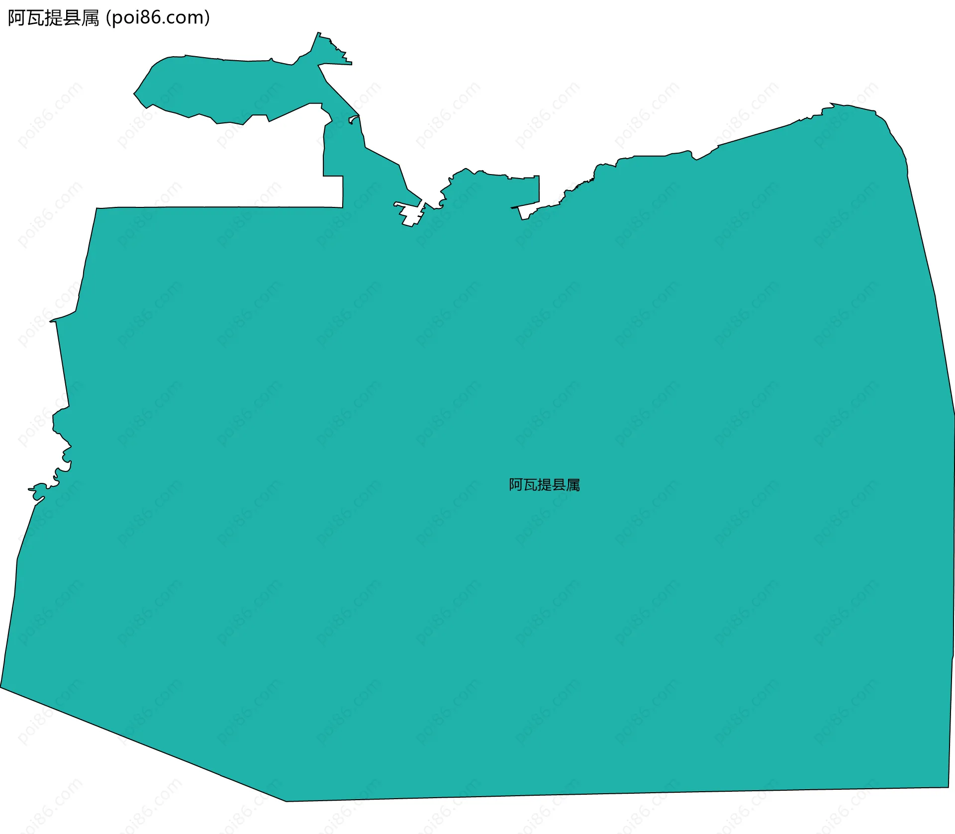 阿瓦提县属边界地图