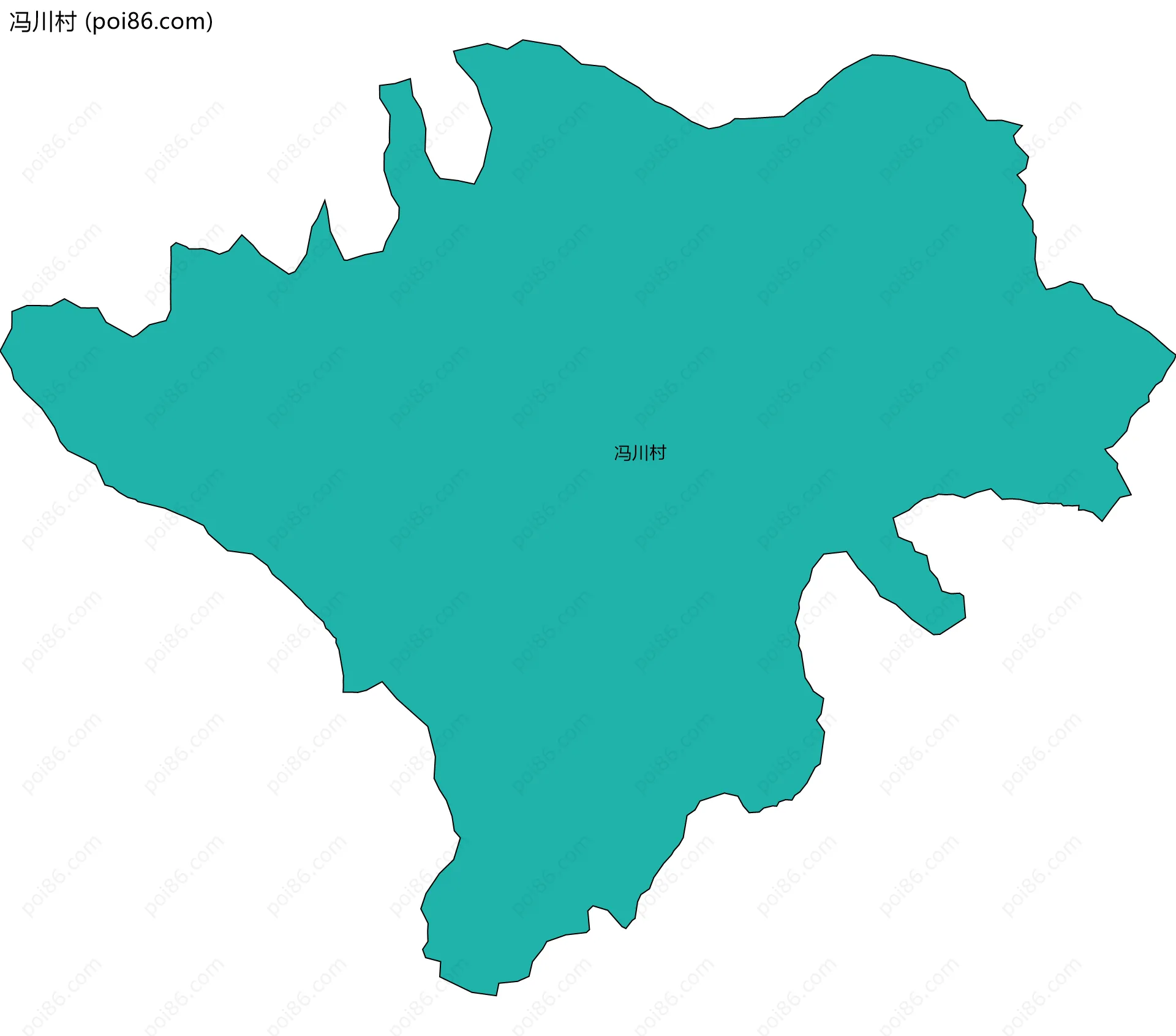 冯川村边界地图