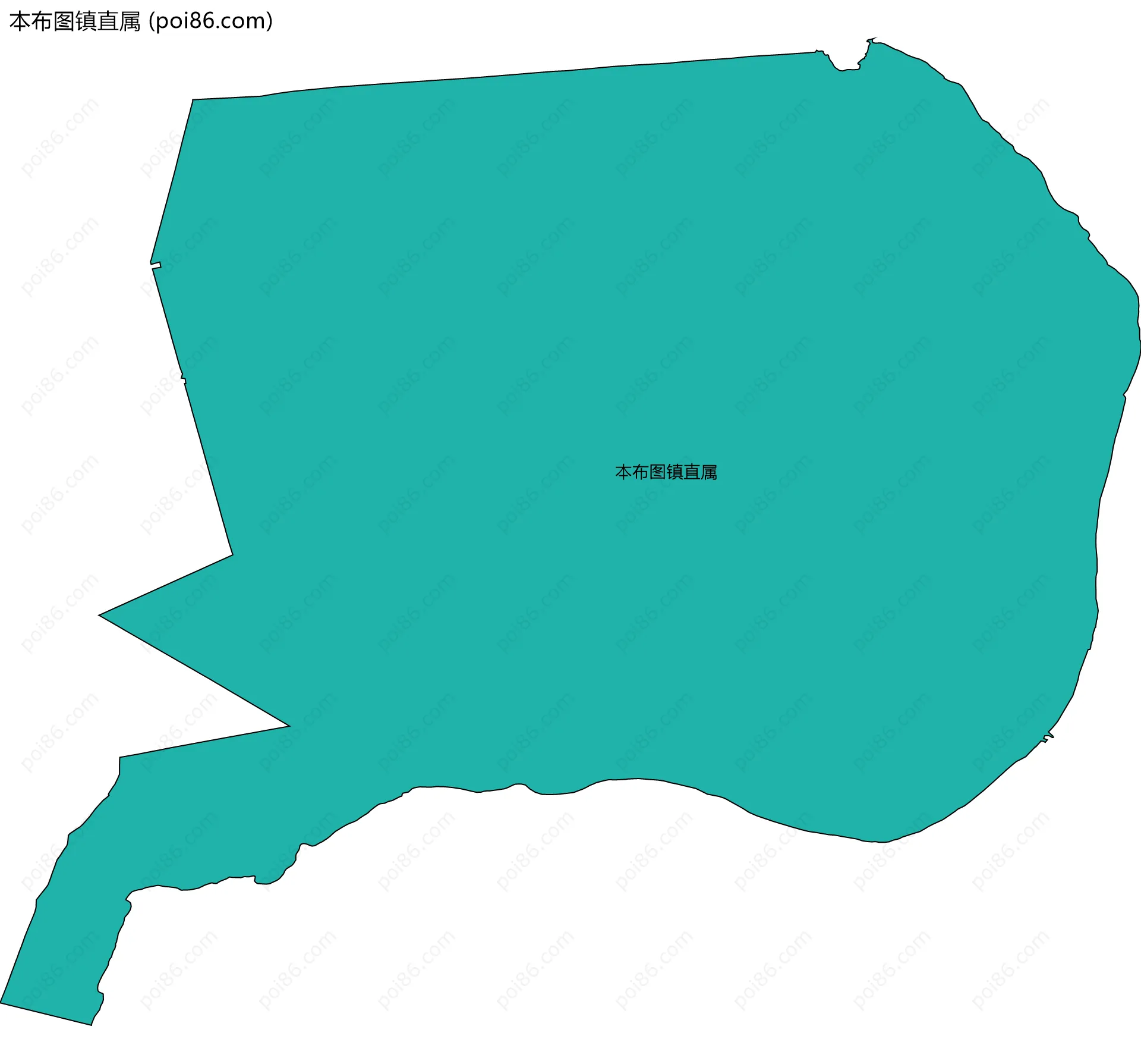 本布图镇直属边界地图