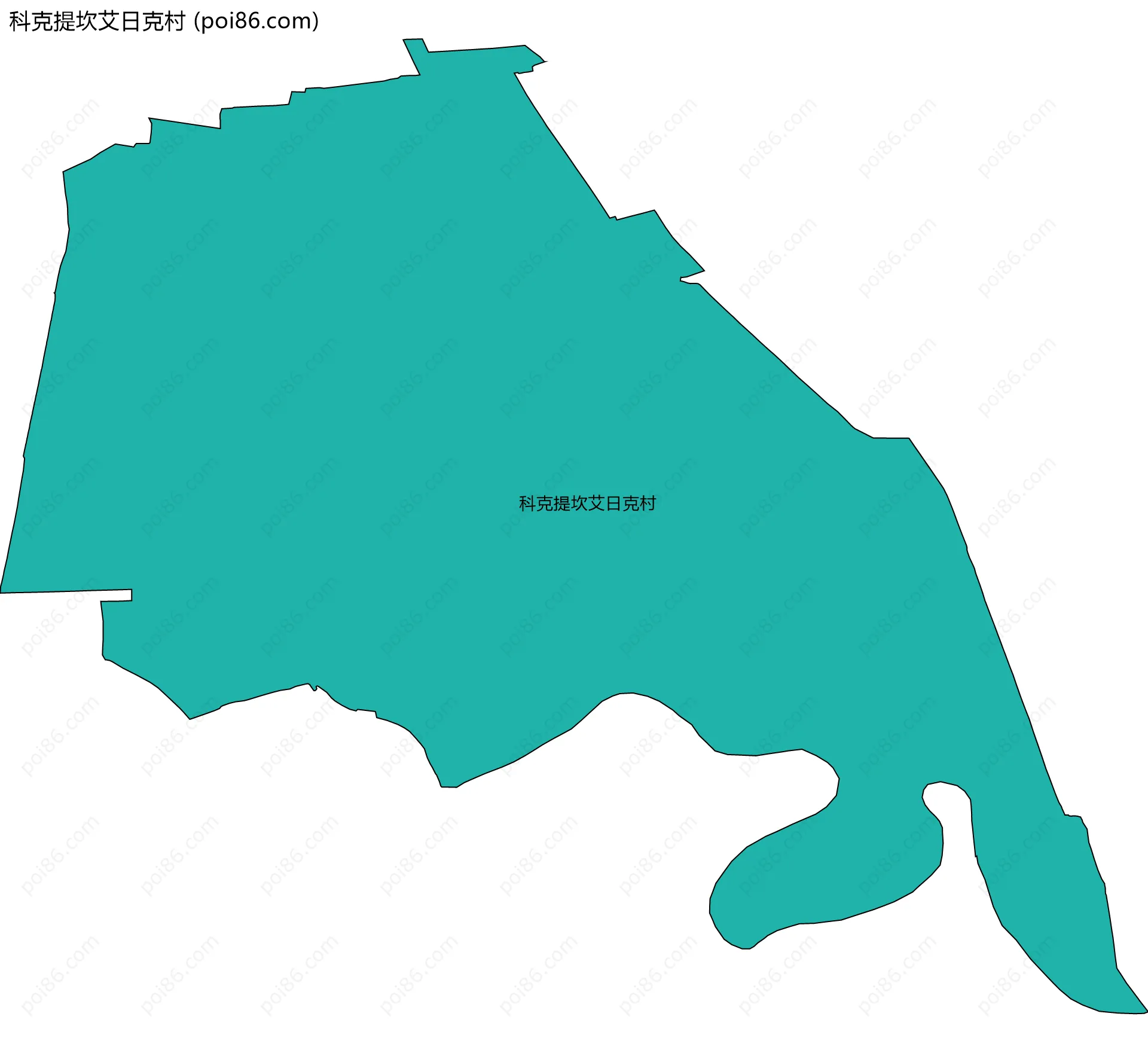 科克提坎艾日克村边界地图