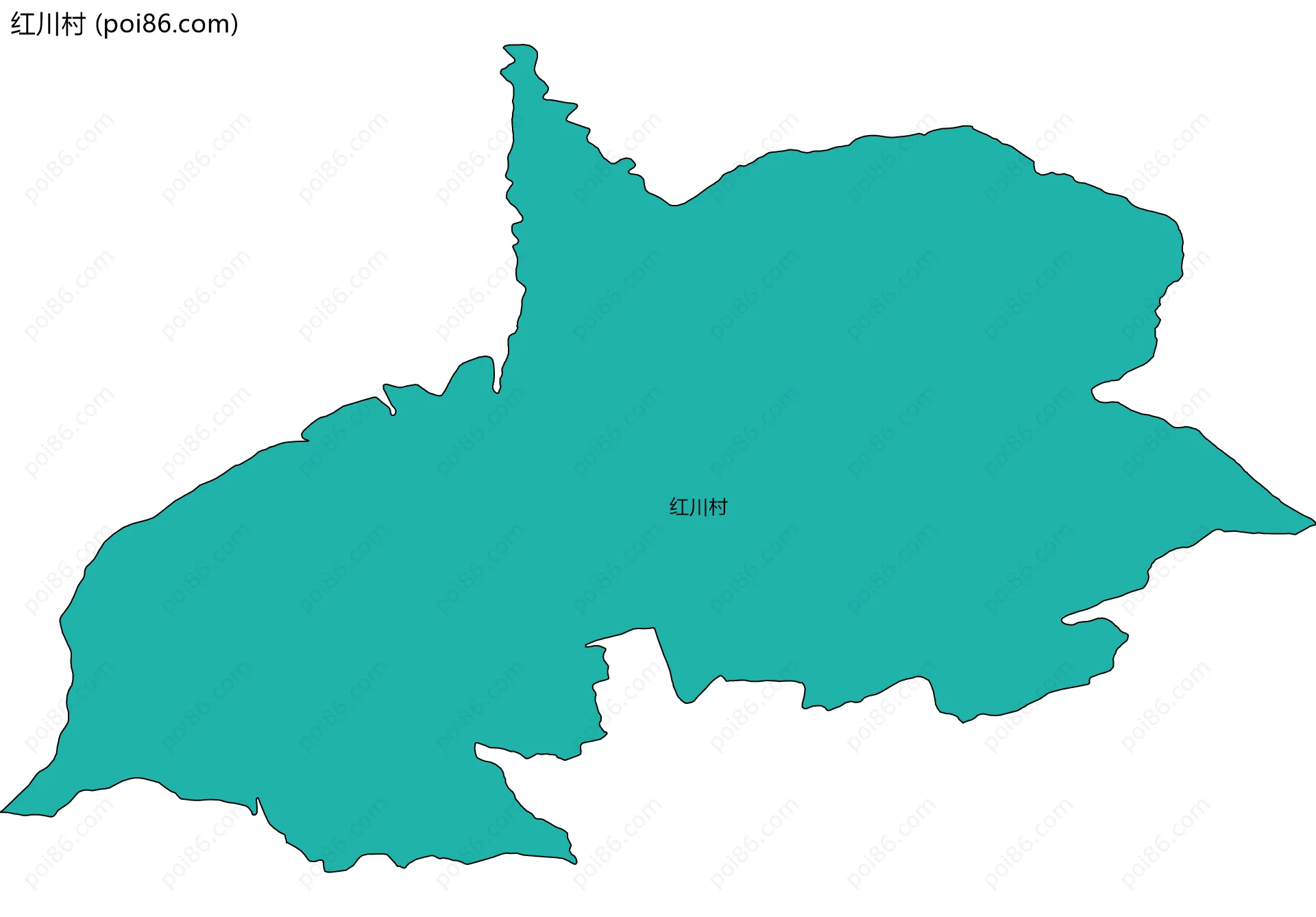 红川村边界地图