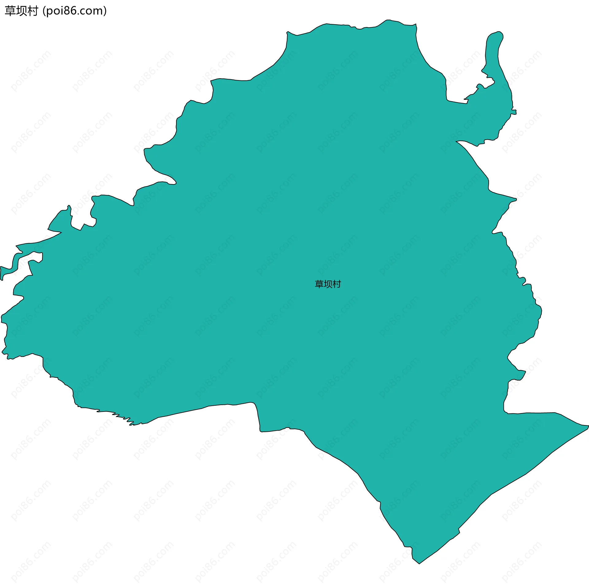 草坝村边界地图