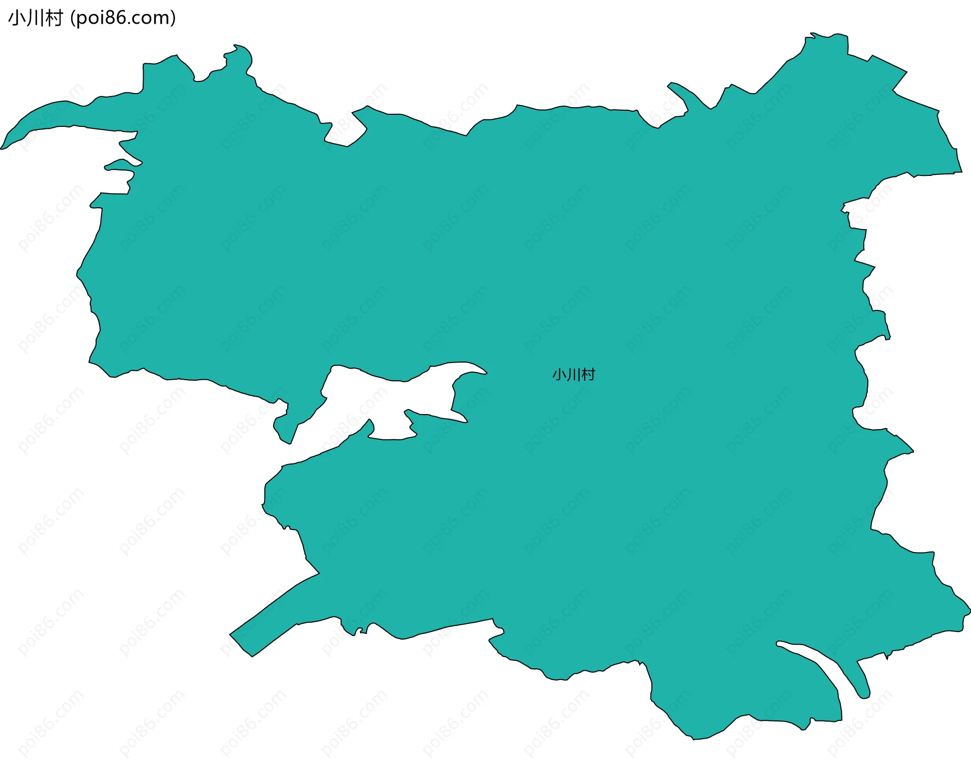 小川村边界地图