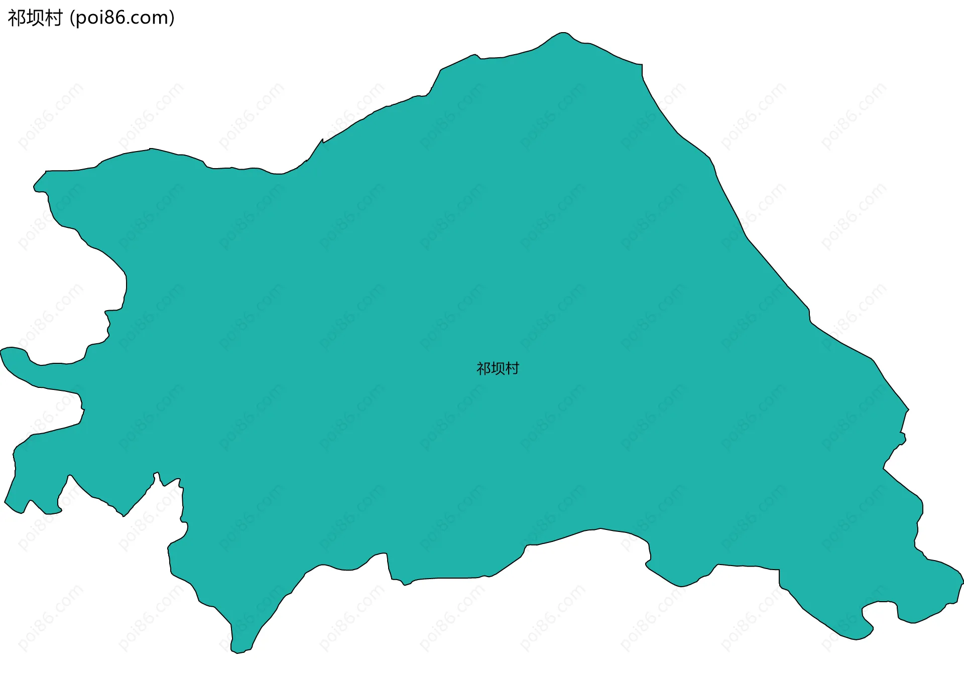 祁坝村边界地图