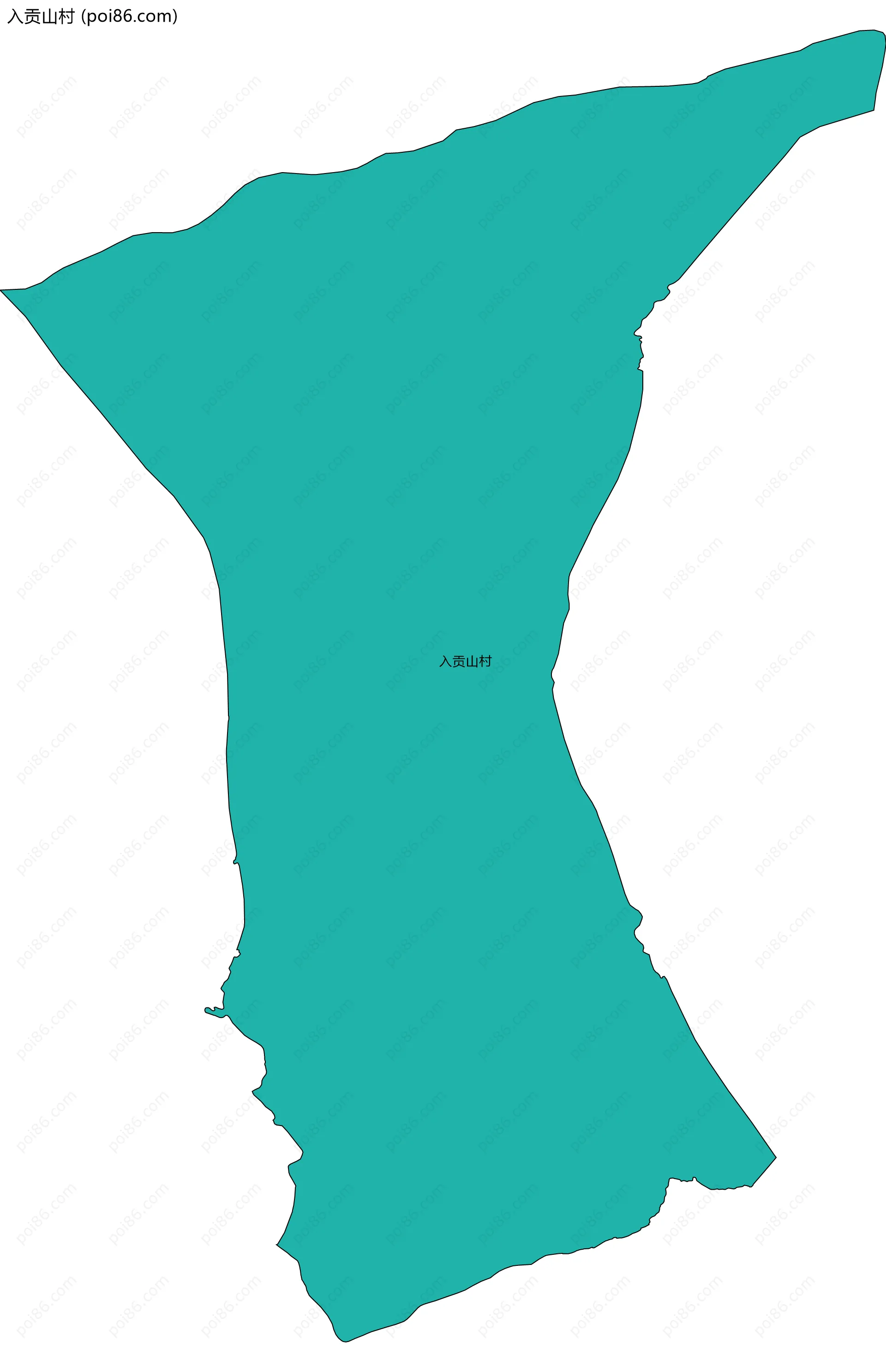 入贡山村边界地图