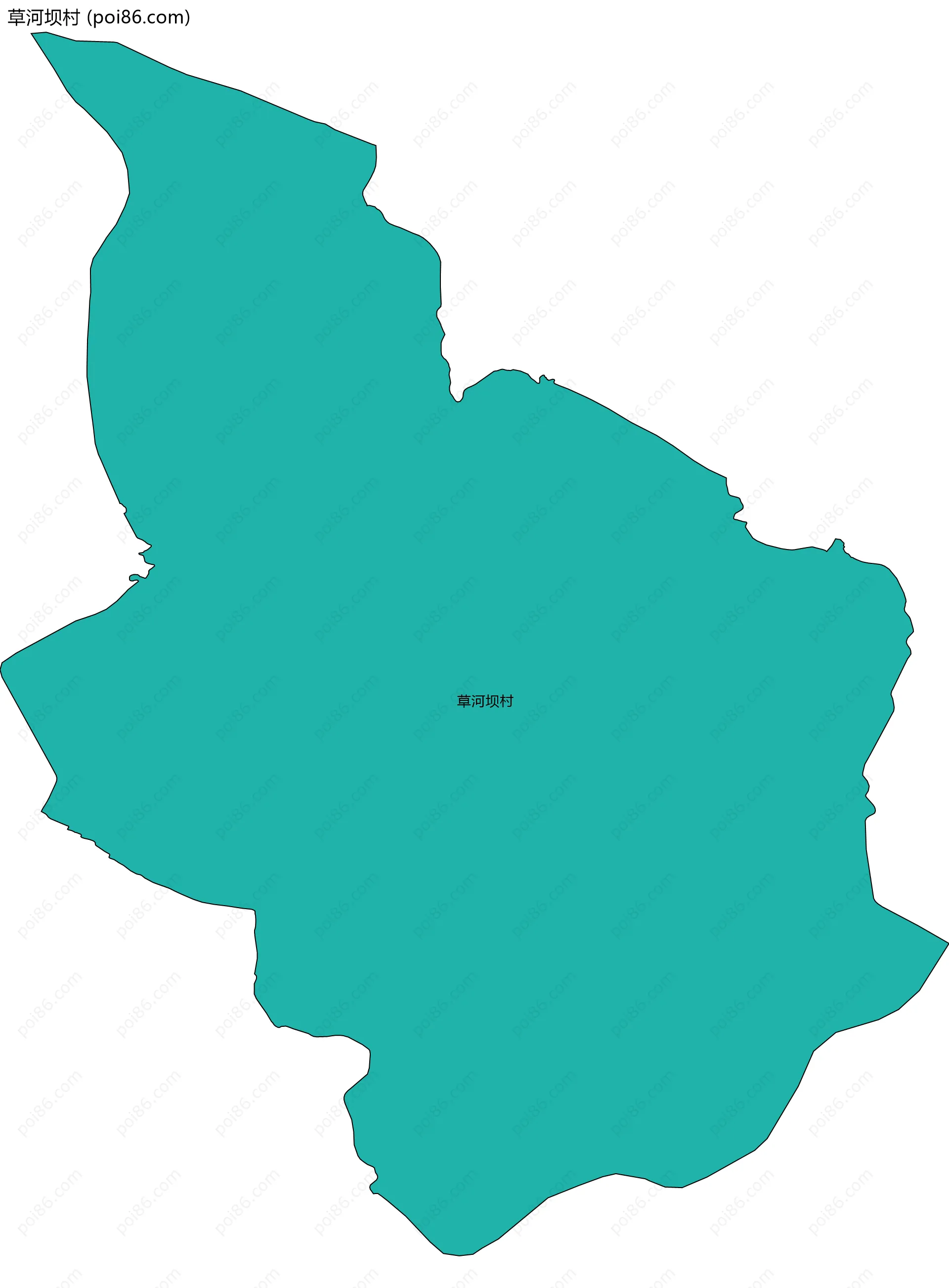 草河坝村边界地图