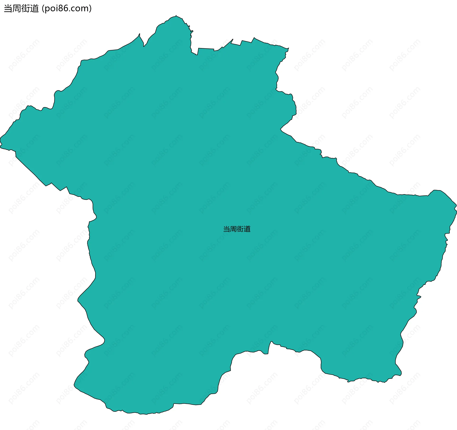 当周街道边界地图(五级行政区划)