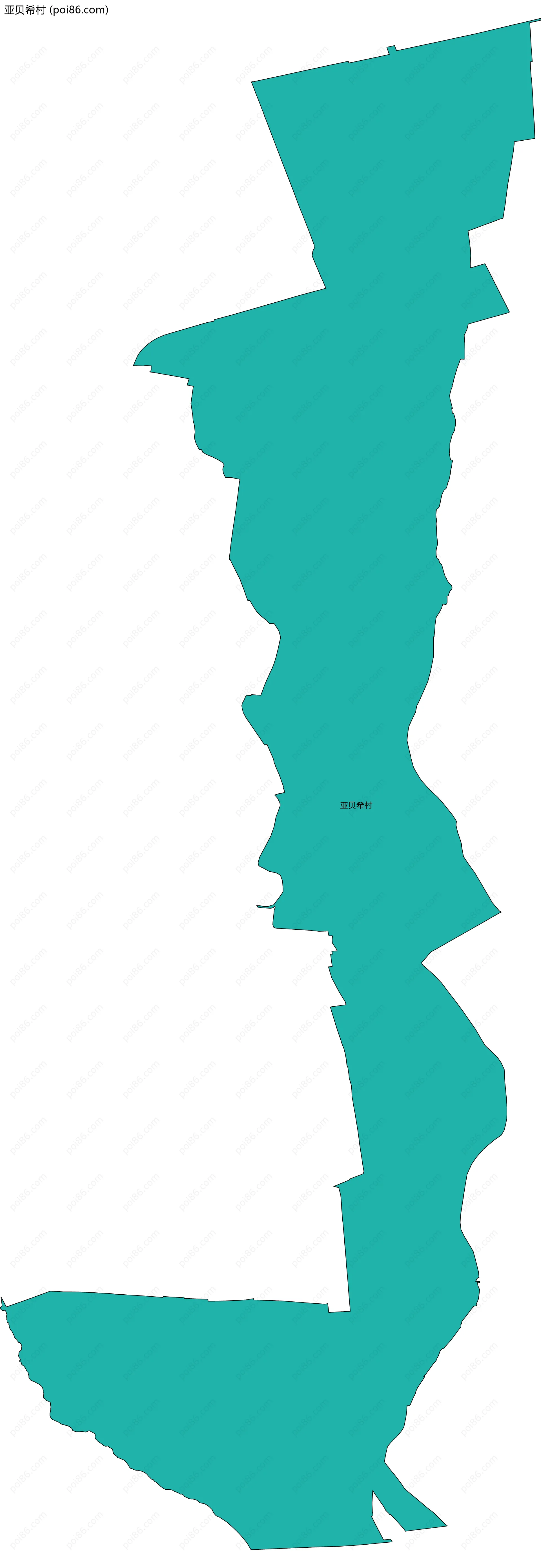 亚贝希村边界地图