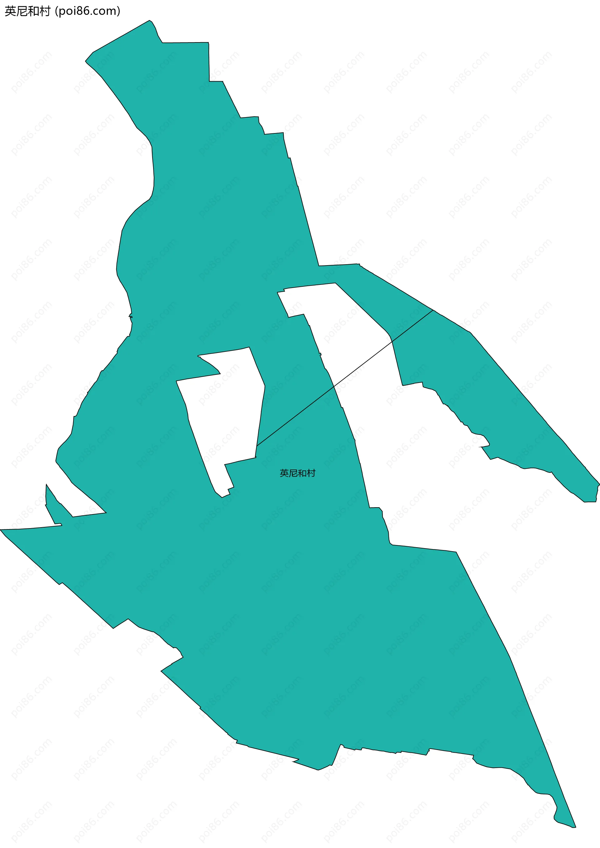 英尼和村边界地图