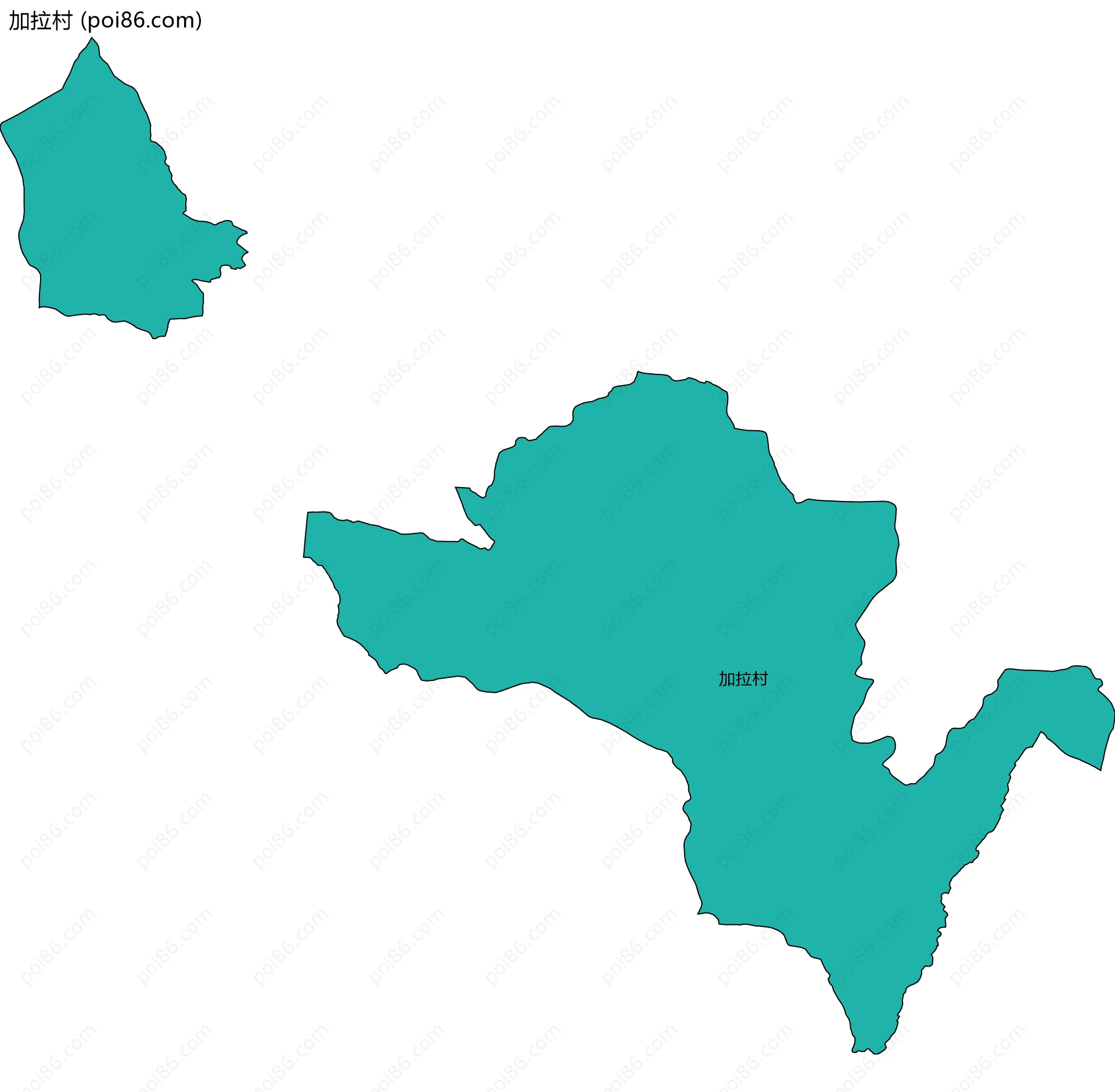 加拉村边界地图