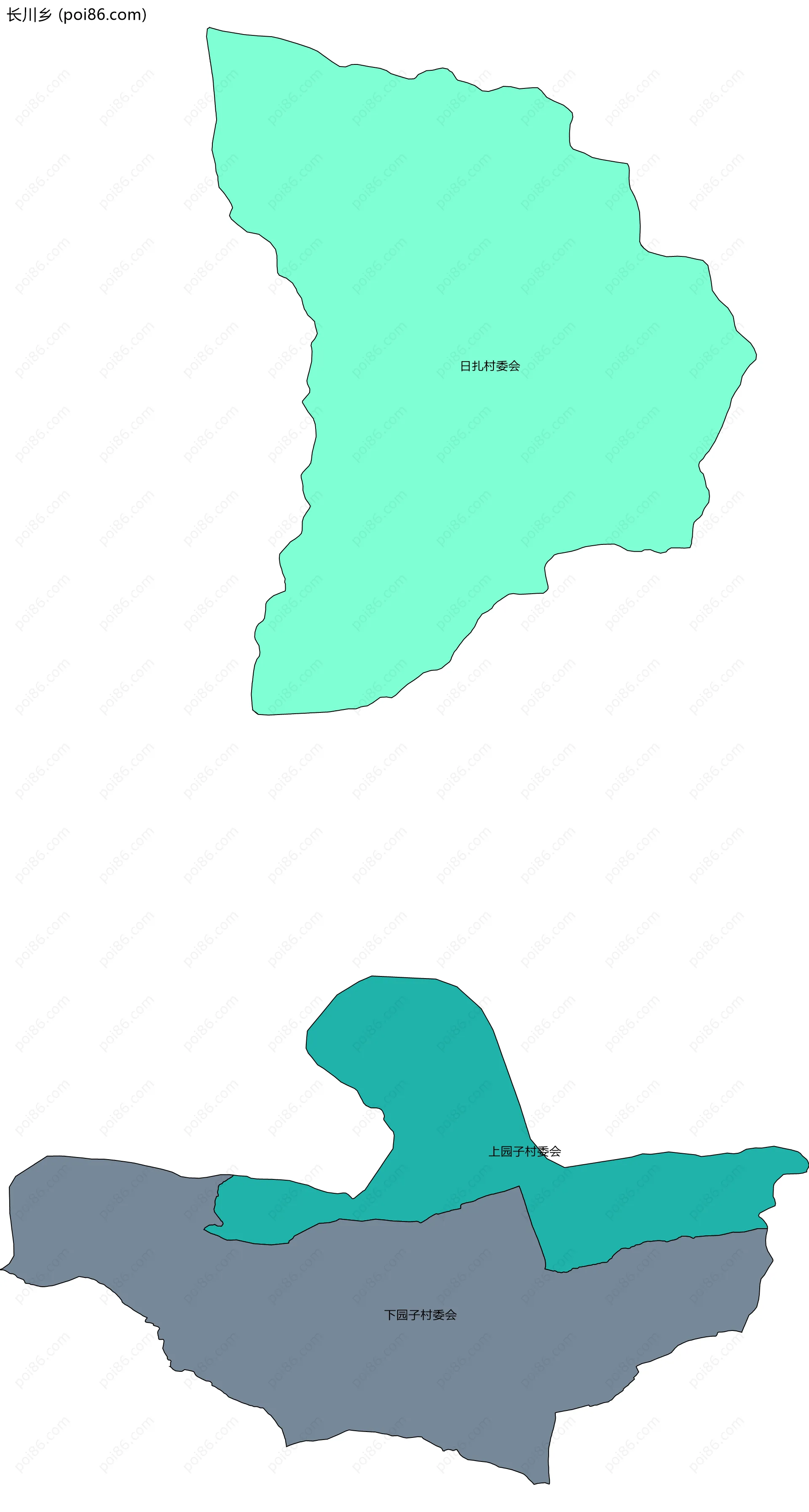 长川乡边界地图(五级行政区划)