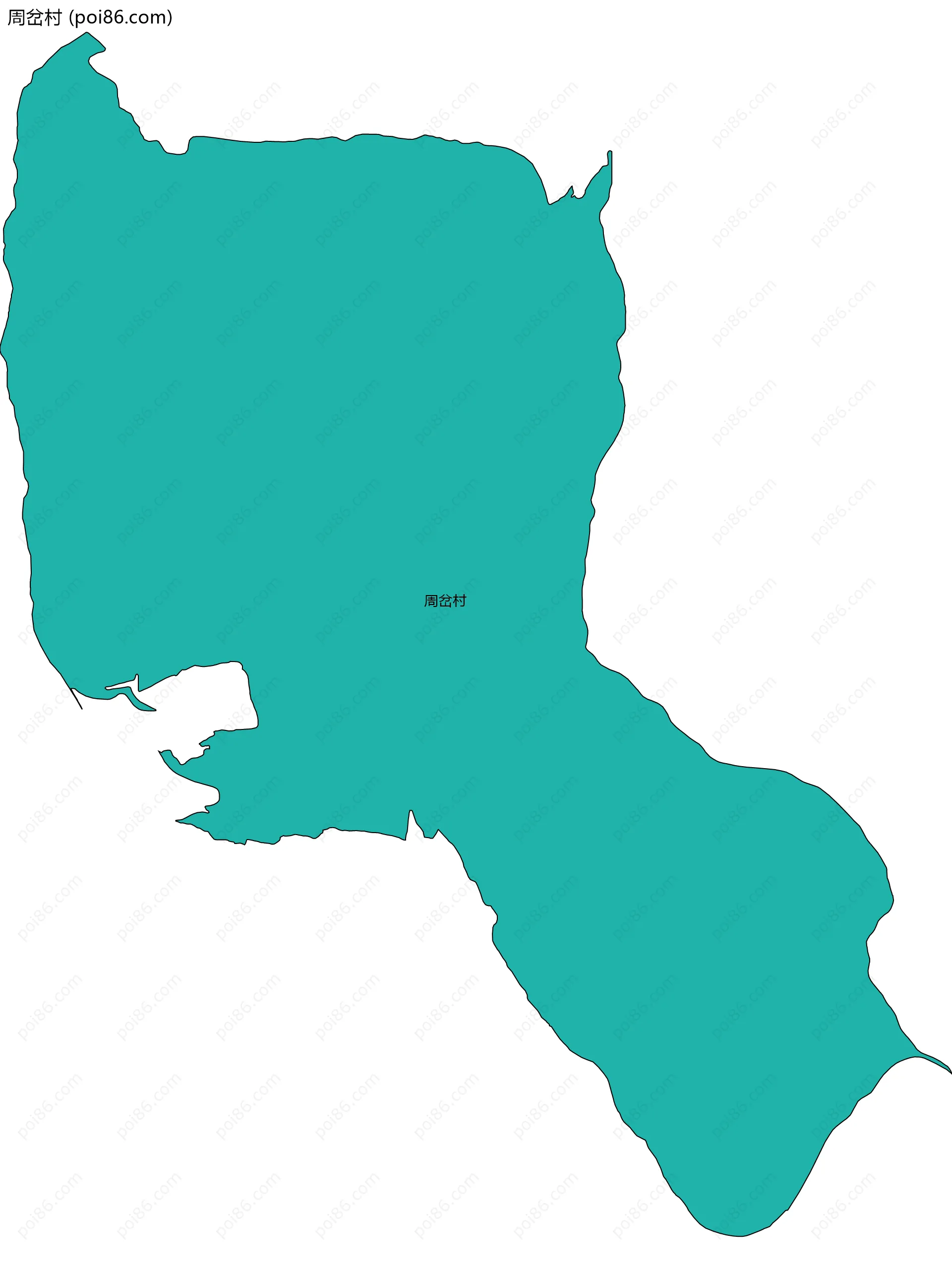 周岔村边界地图