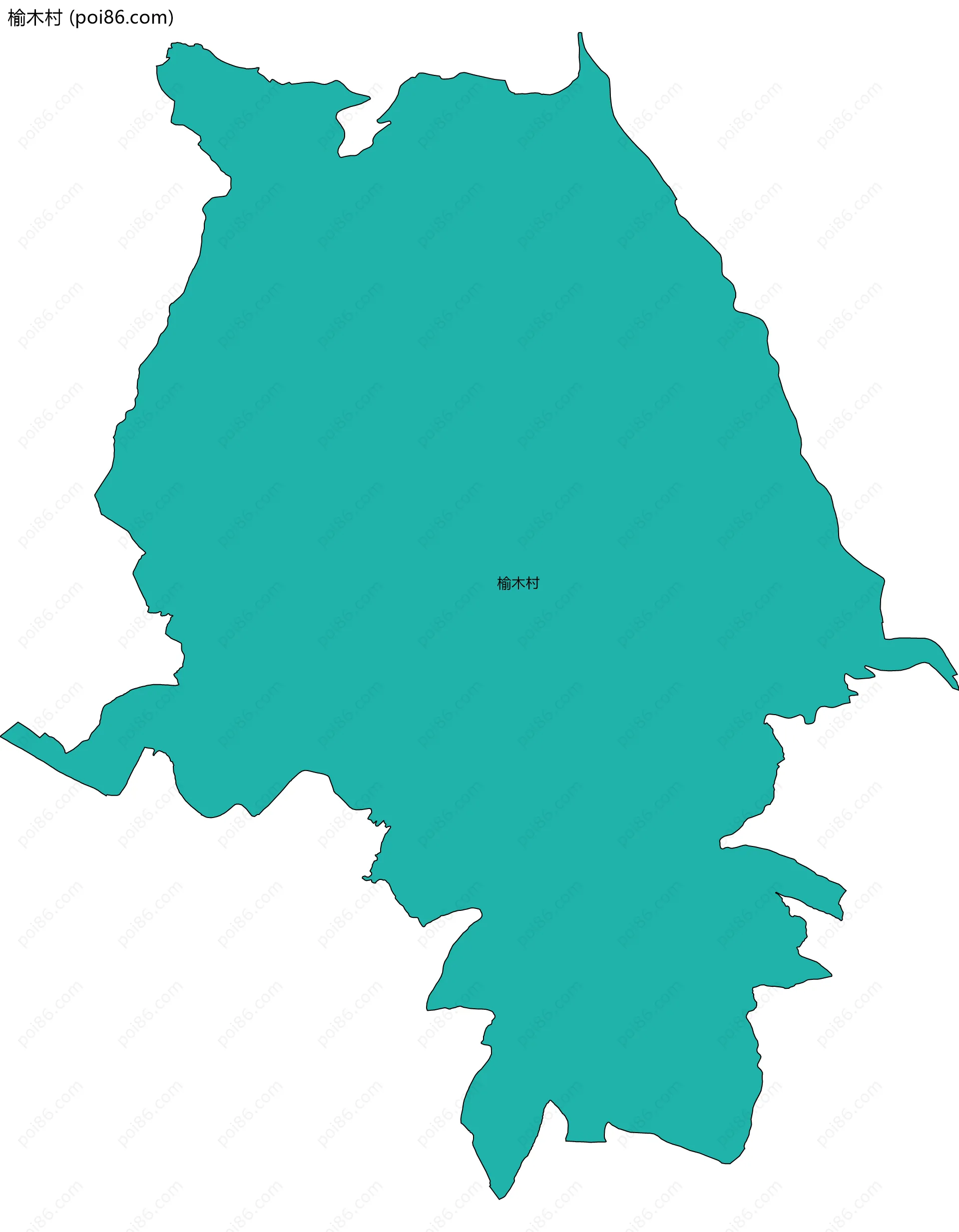 榆木村边界地图