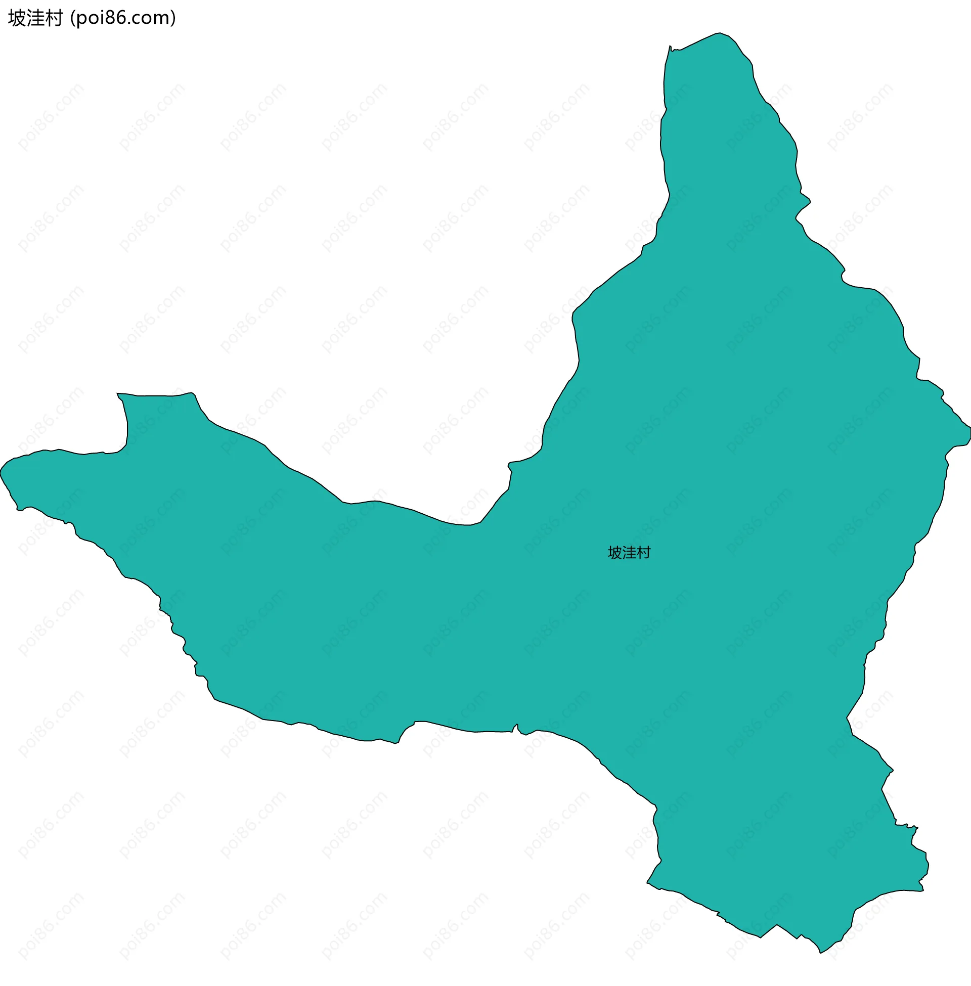 坡洼村边界地图