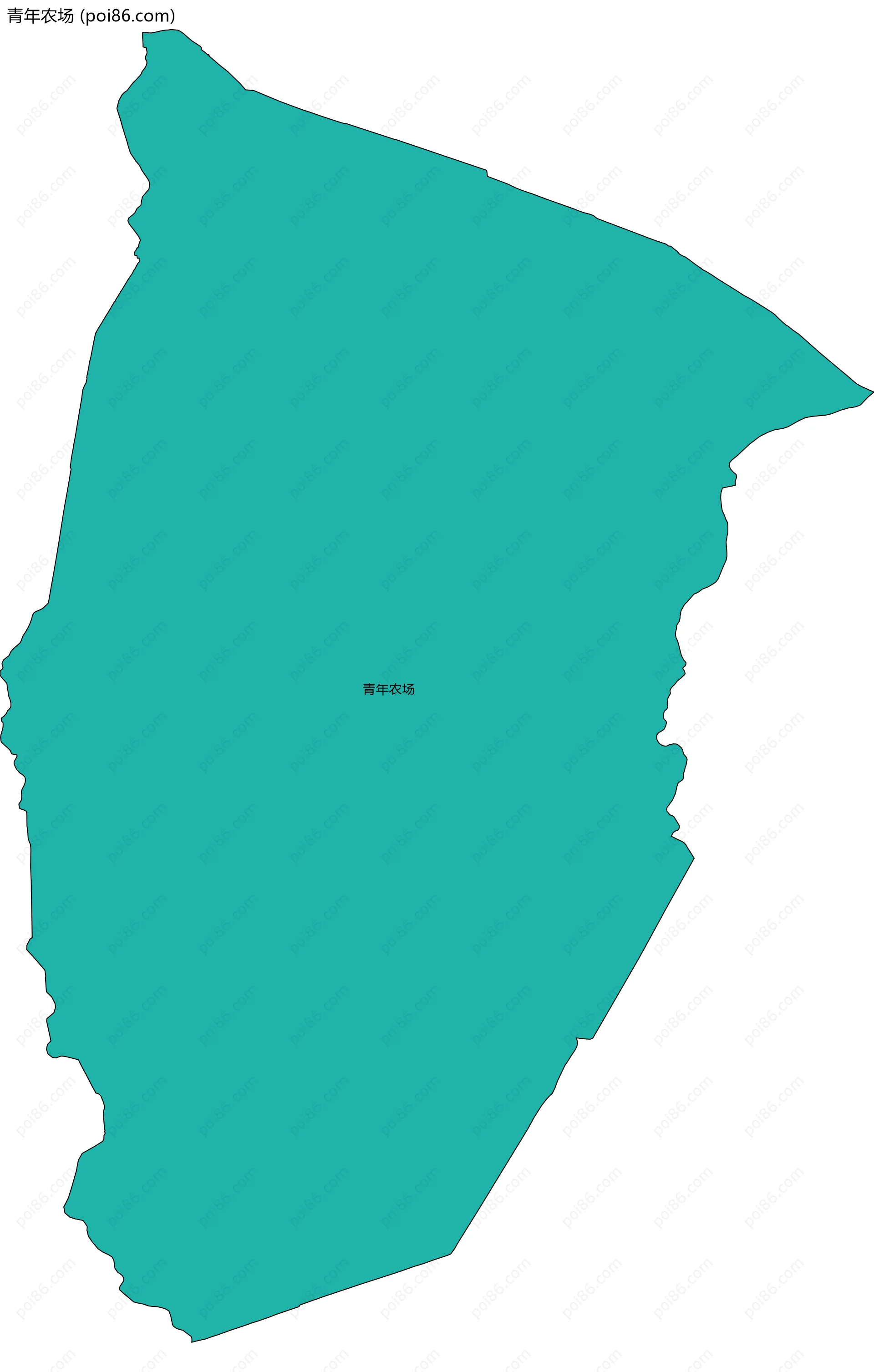 青年农场边界地图(五级行政区划)