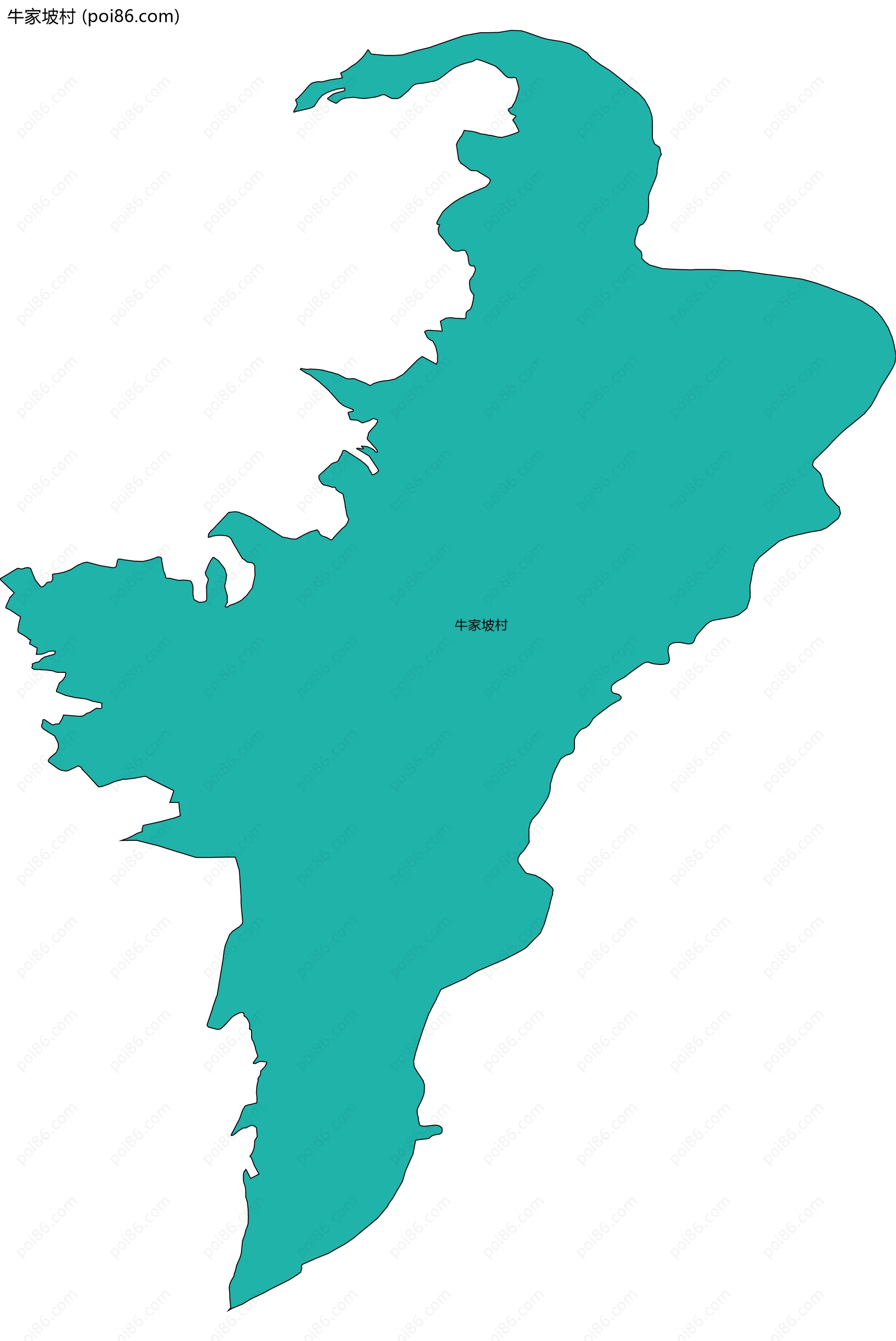 牛家坡村边界地图