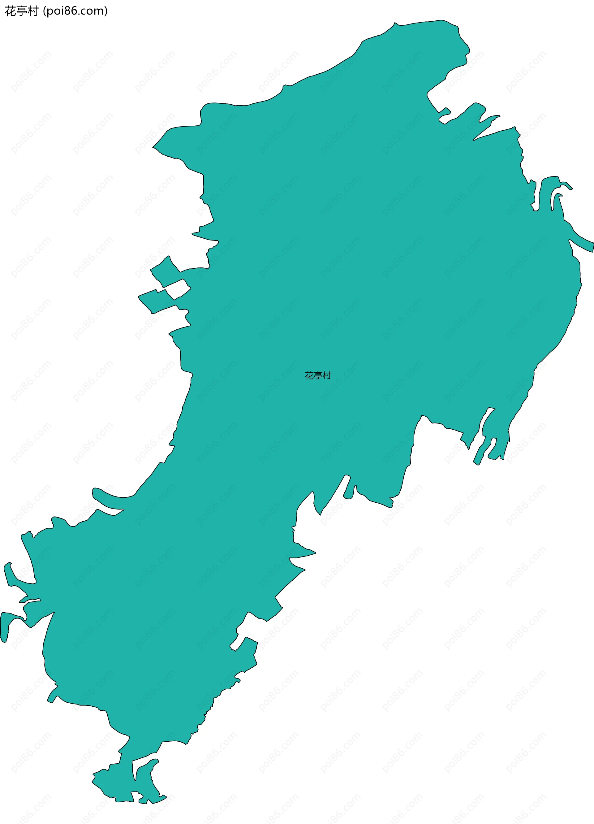 花亭村边界地图