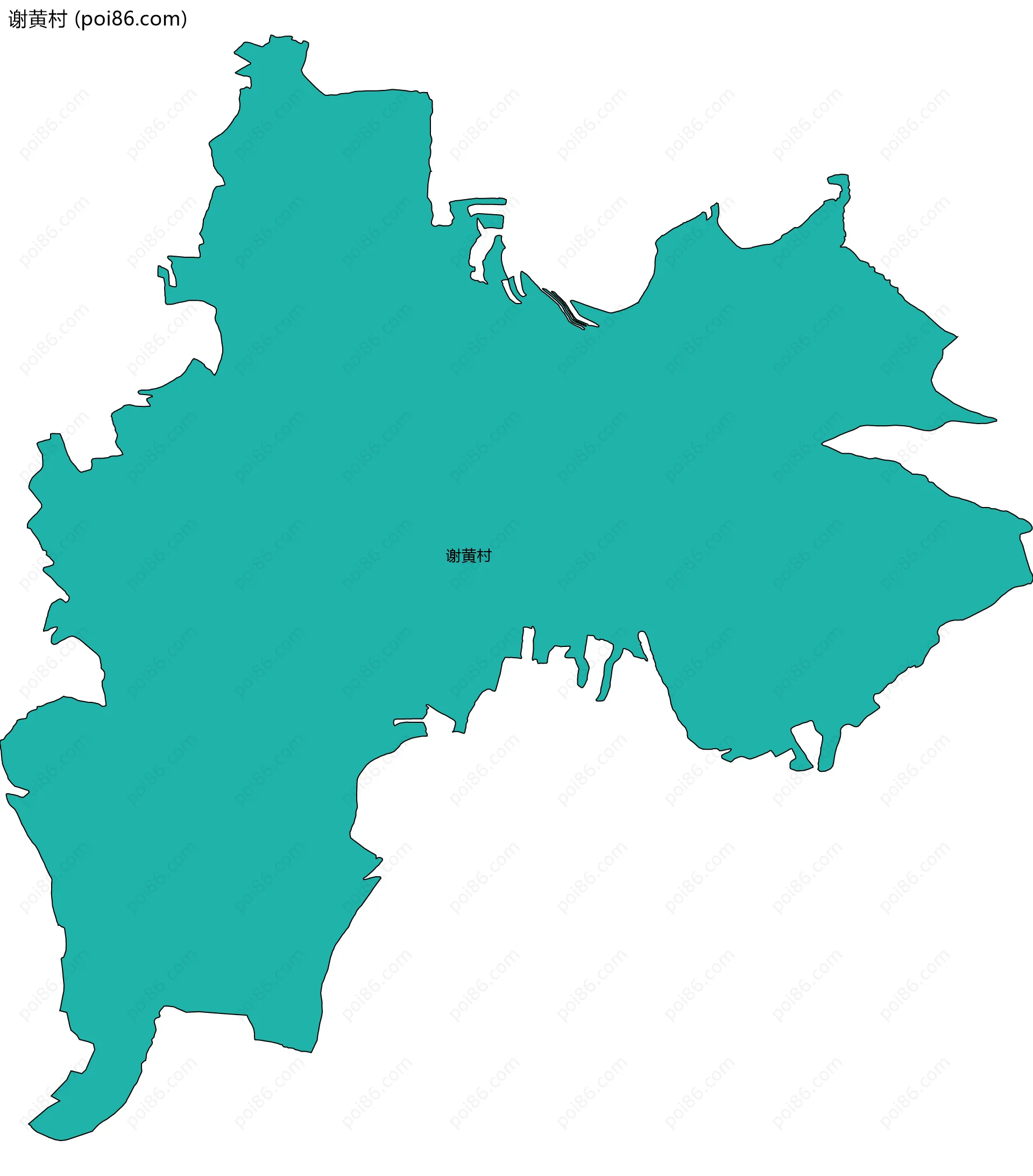 谢黄村边界地图