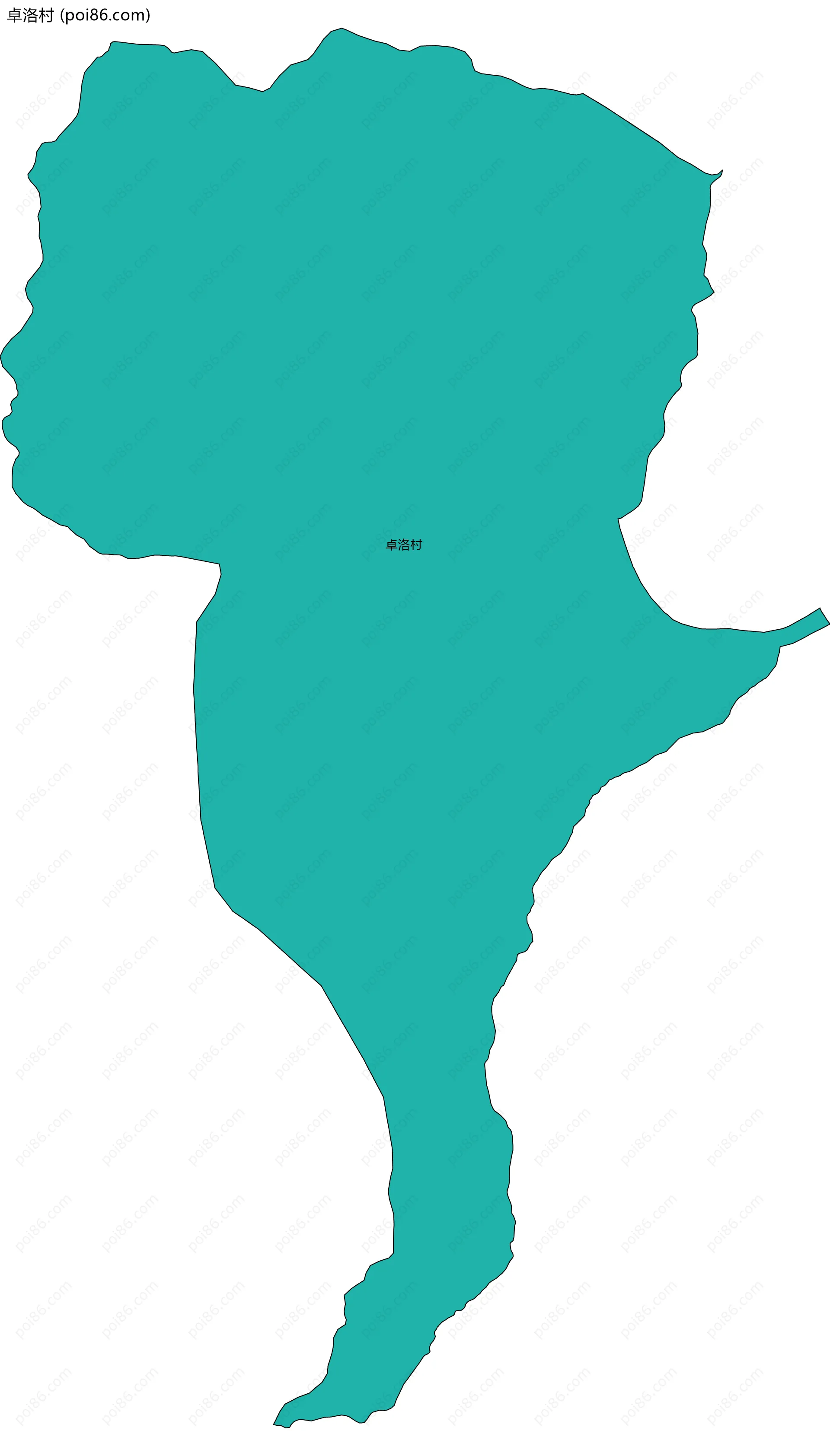 卓洛村边界地图