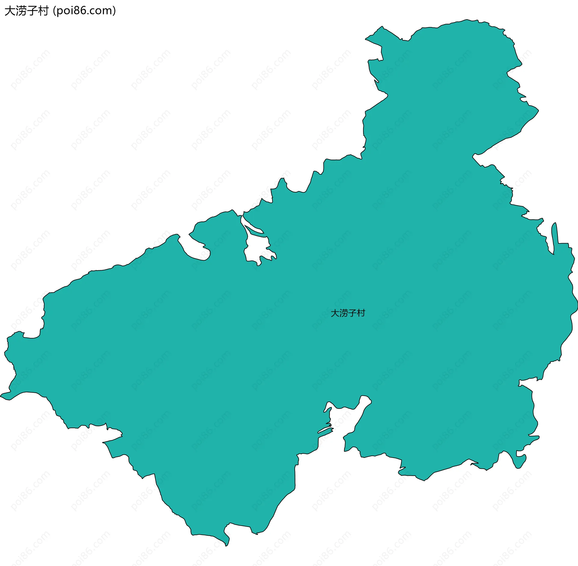 大涝子村边界地图