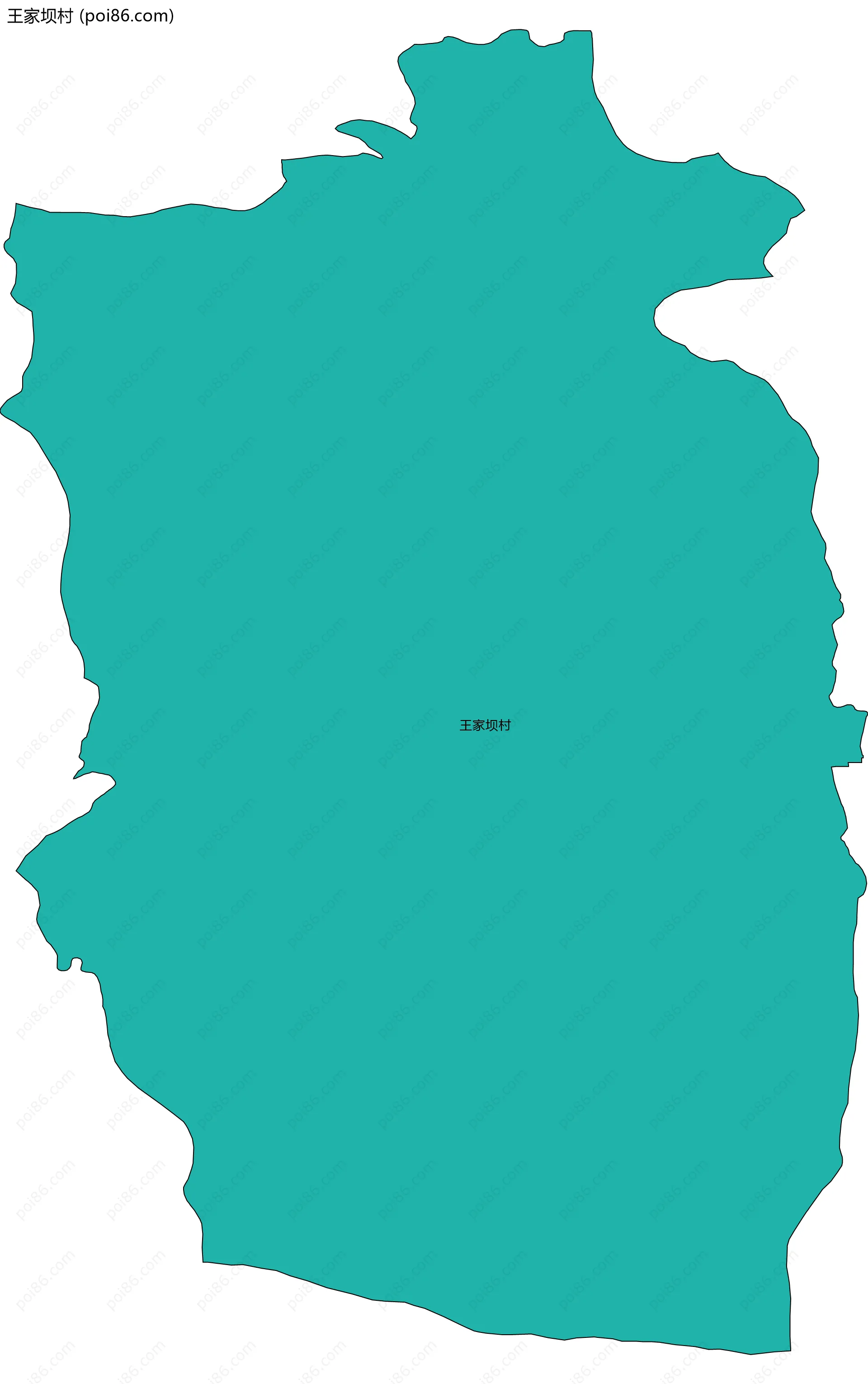 王家坝村边界地图