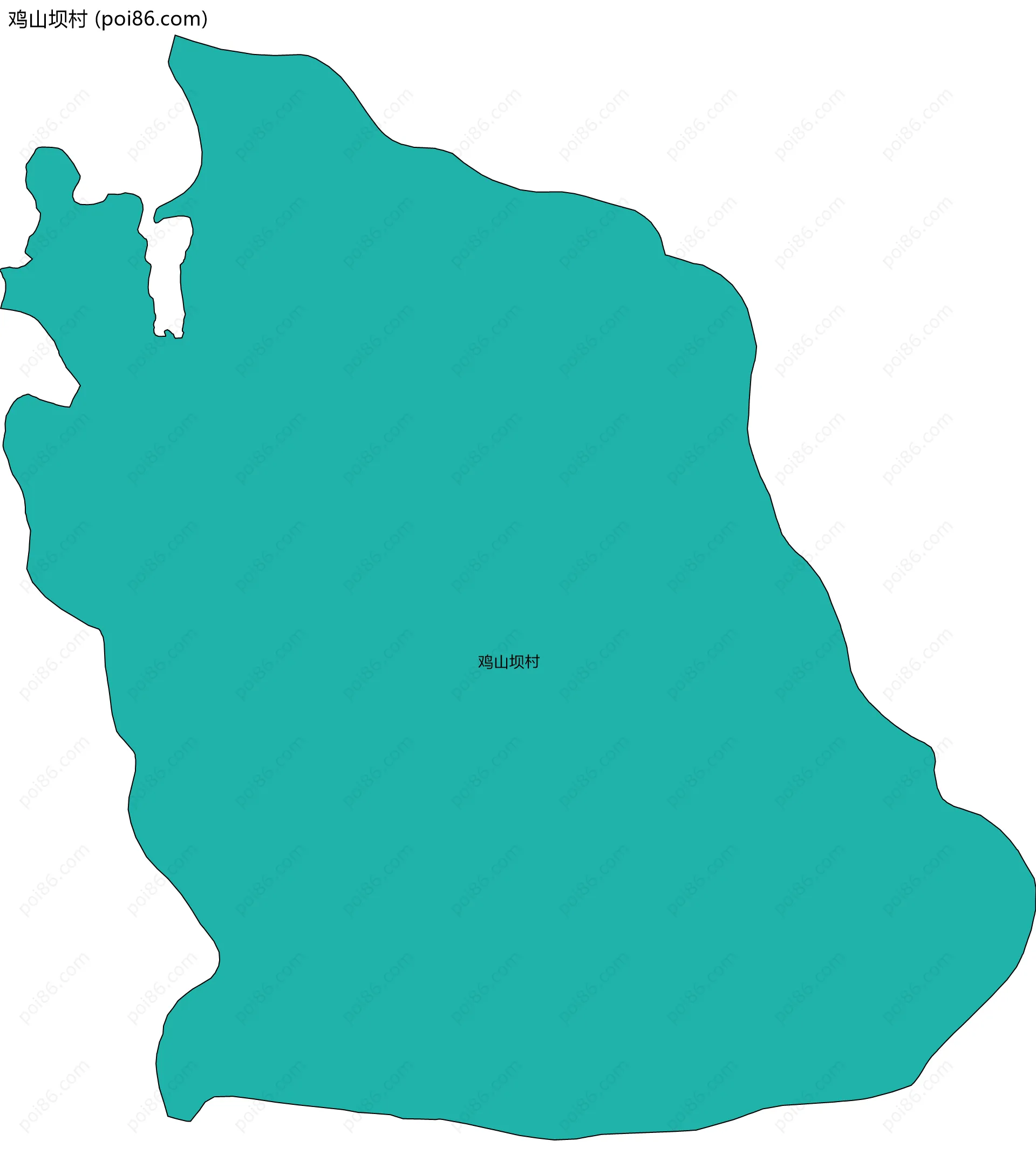 鸡山坝村边界地图