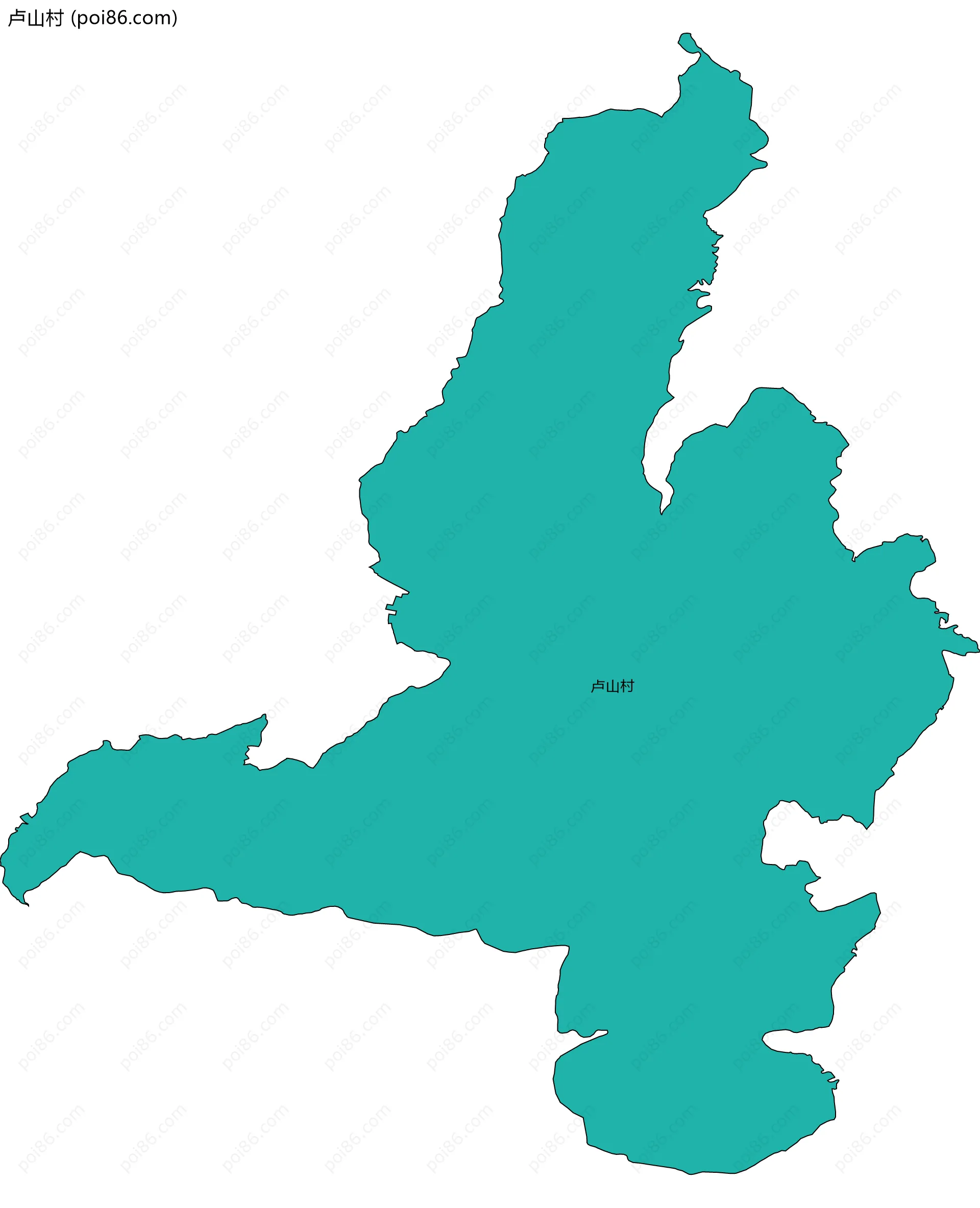 卢山村边界地图