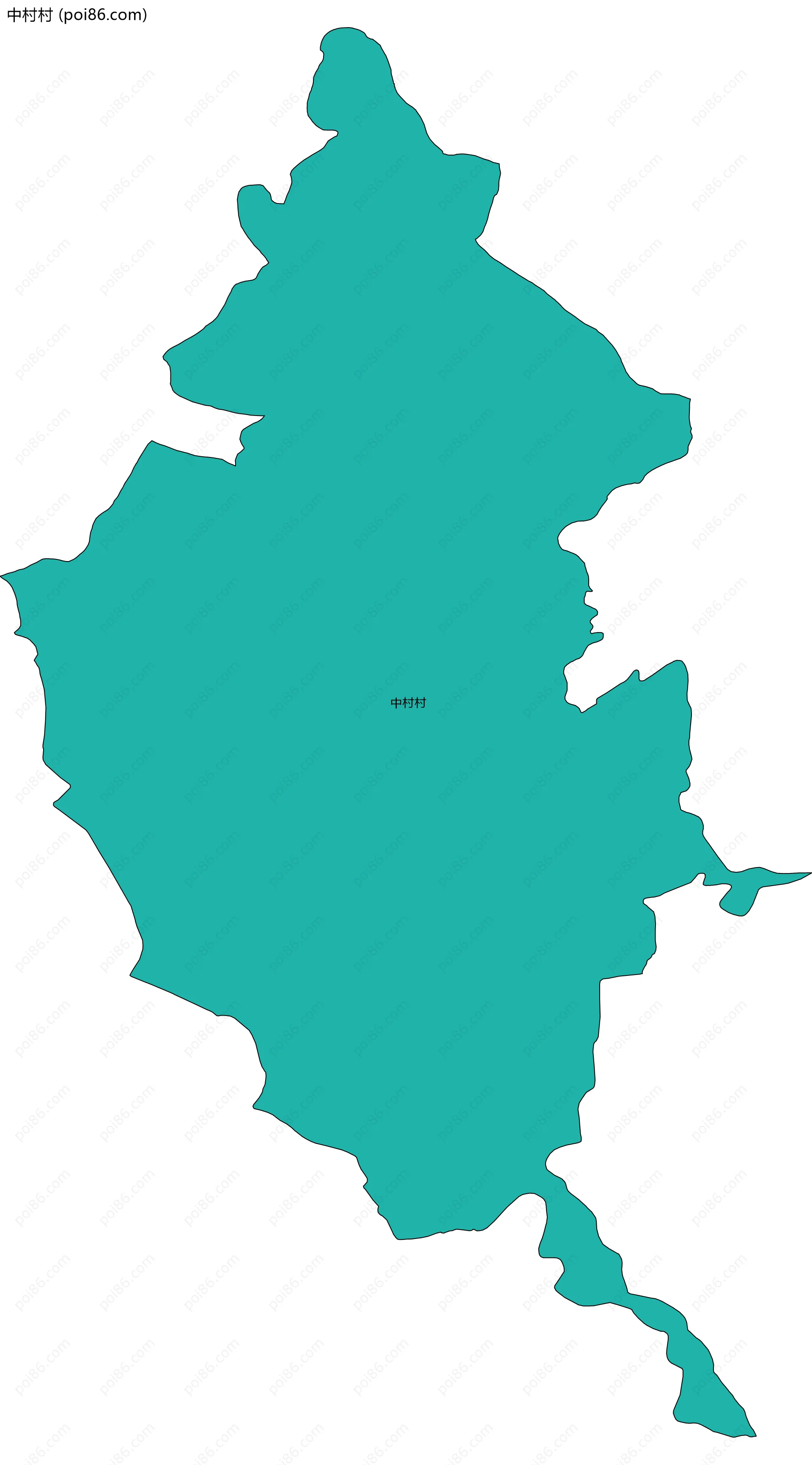 中村村边界地图