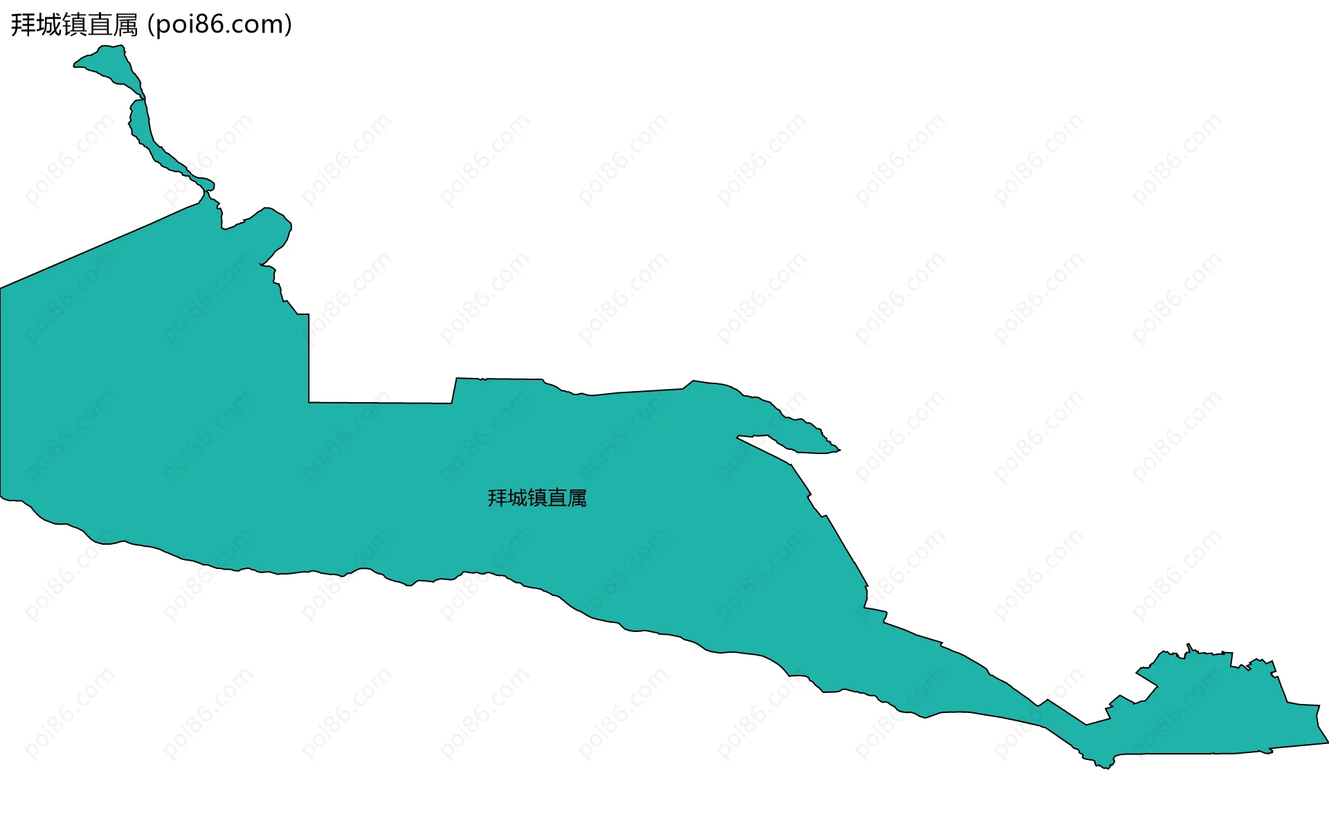拜城镇直属边界地图