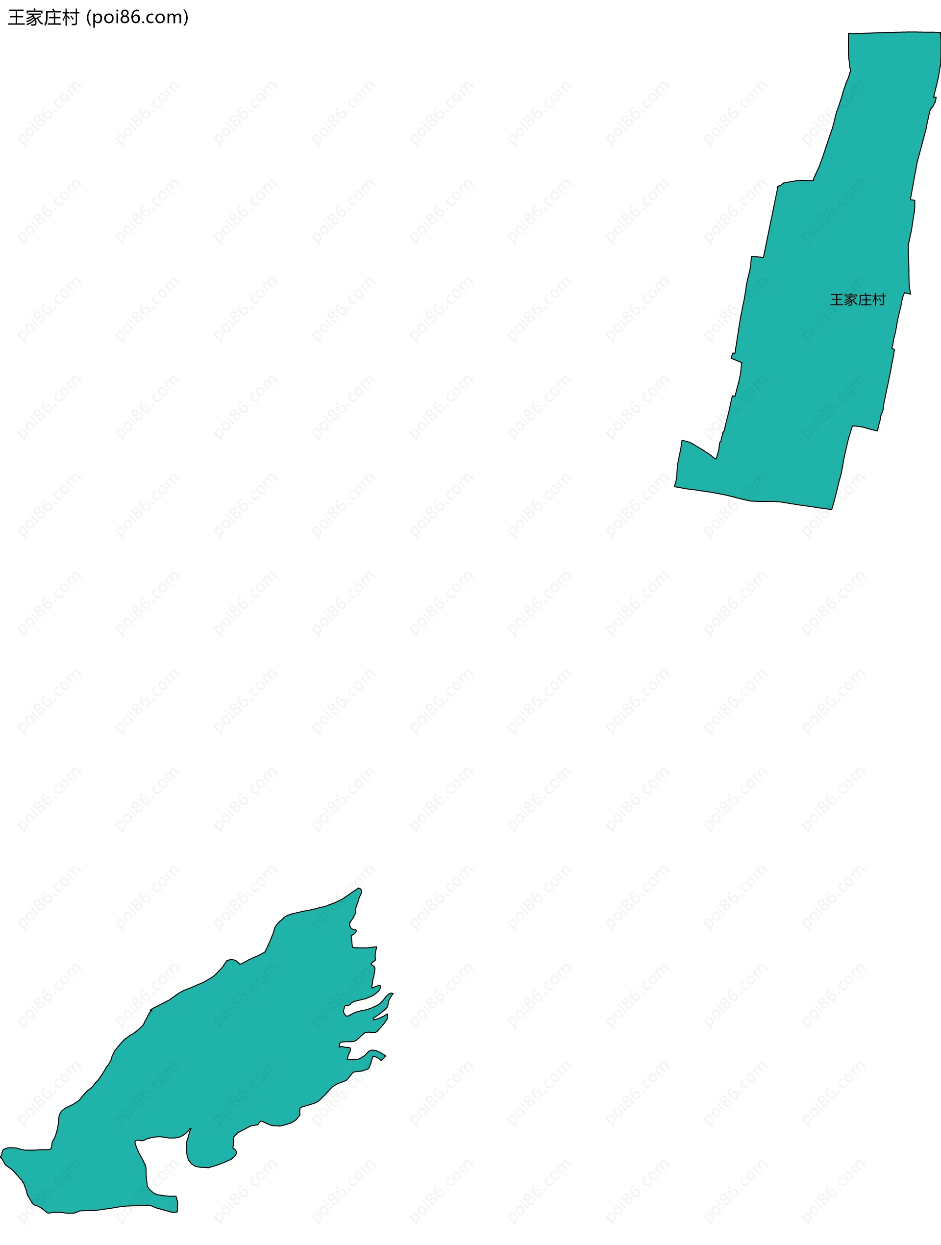 王家庄村边界地图