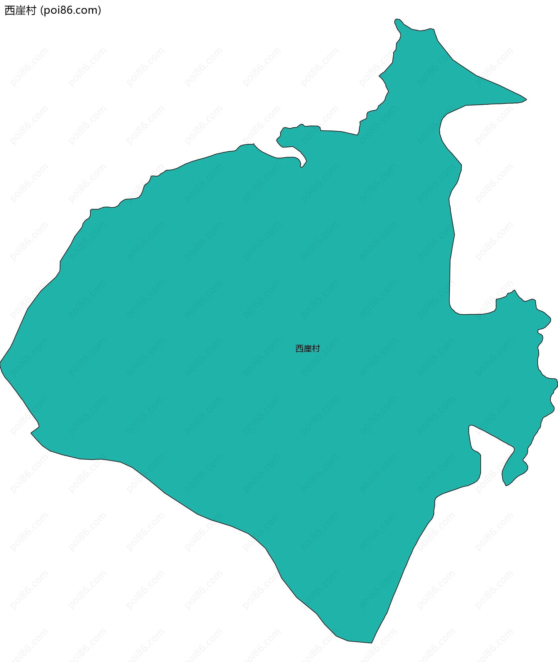 西崖村边界地图