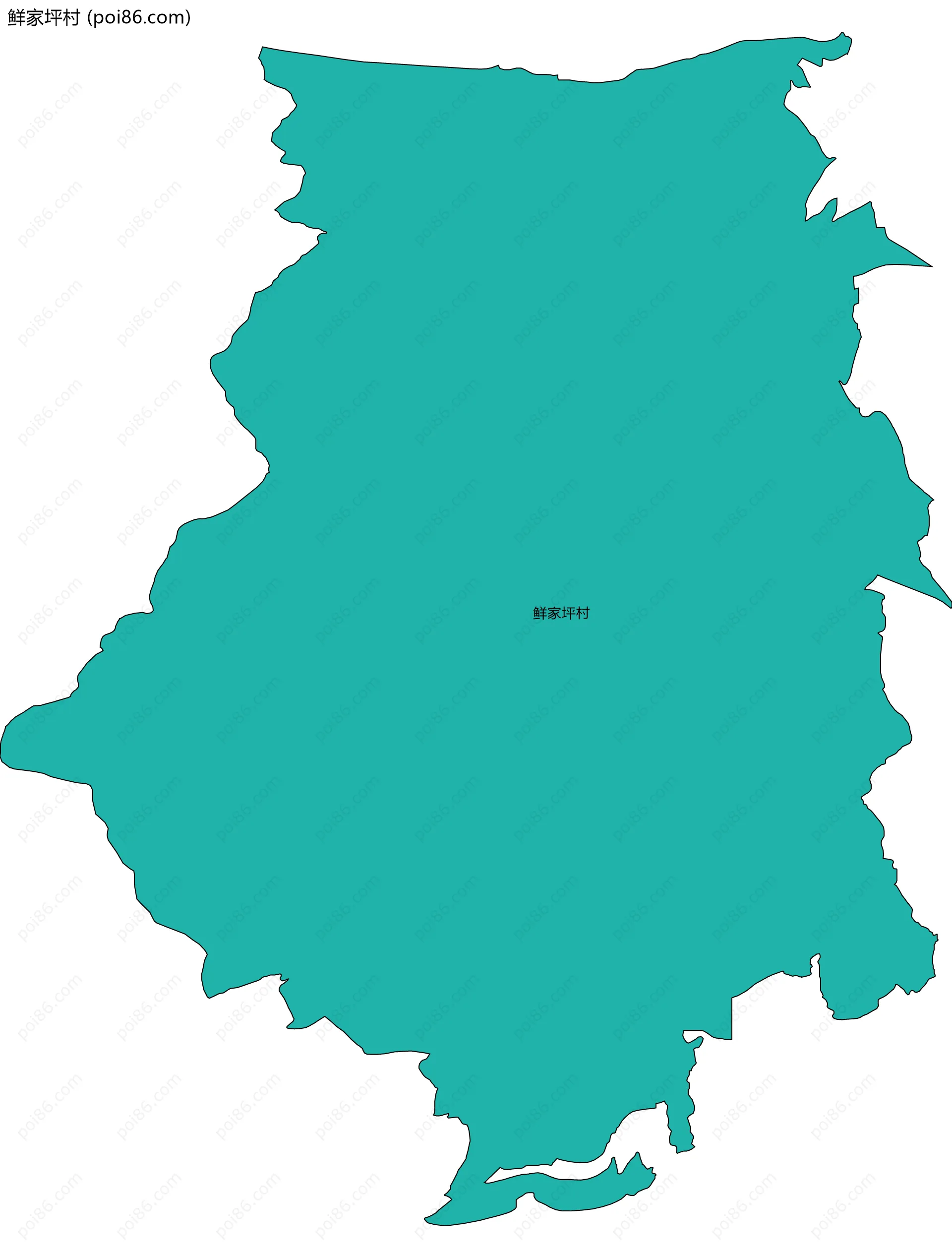 鲜家坪村边界地图